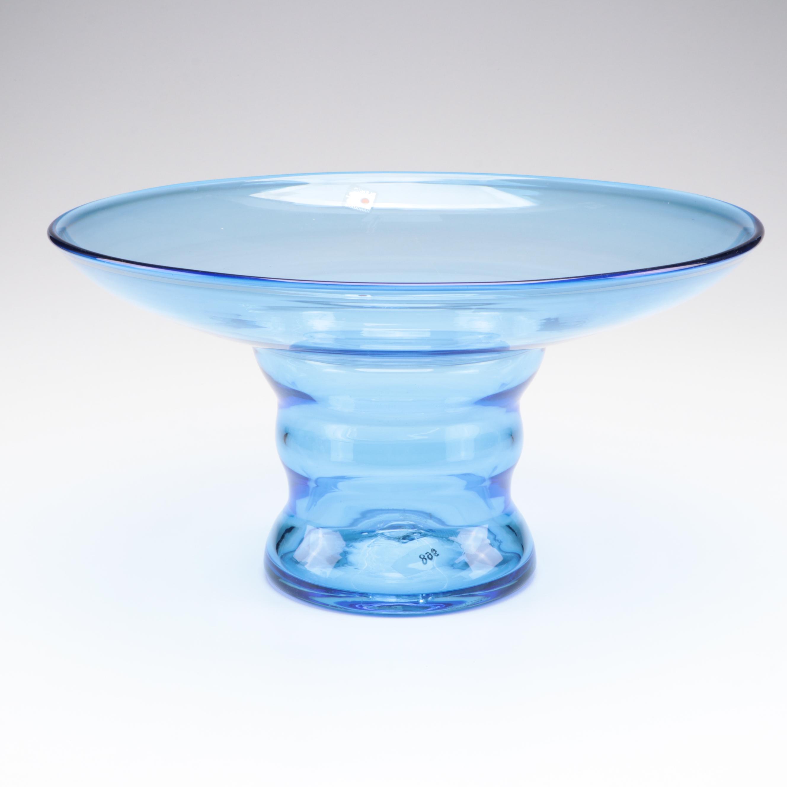 Blenko Blown Glass Pedestal Bowl, Late 20th Century