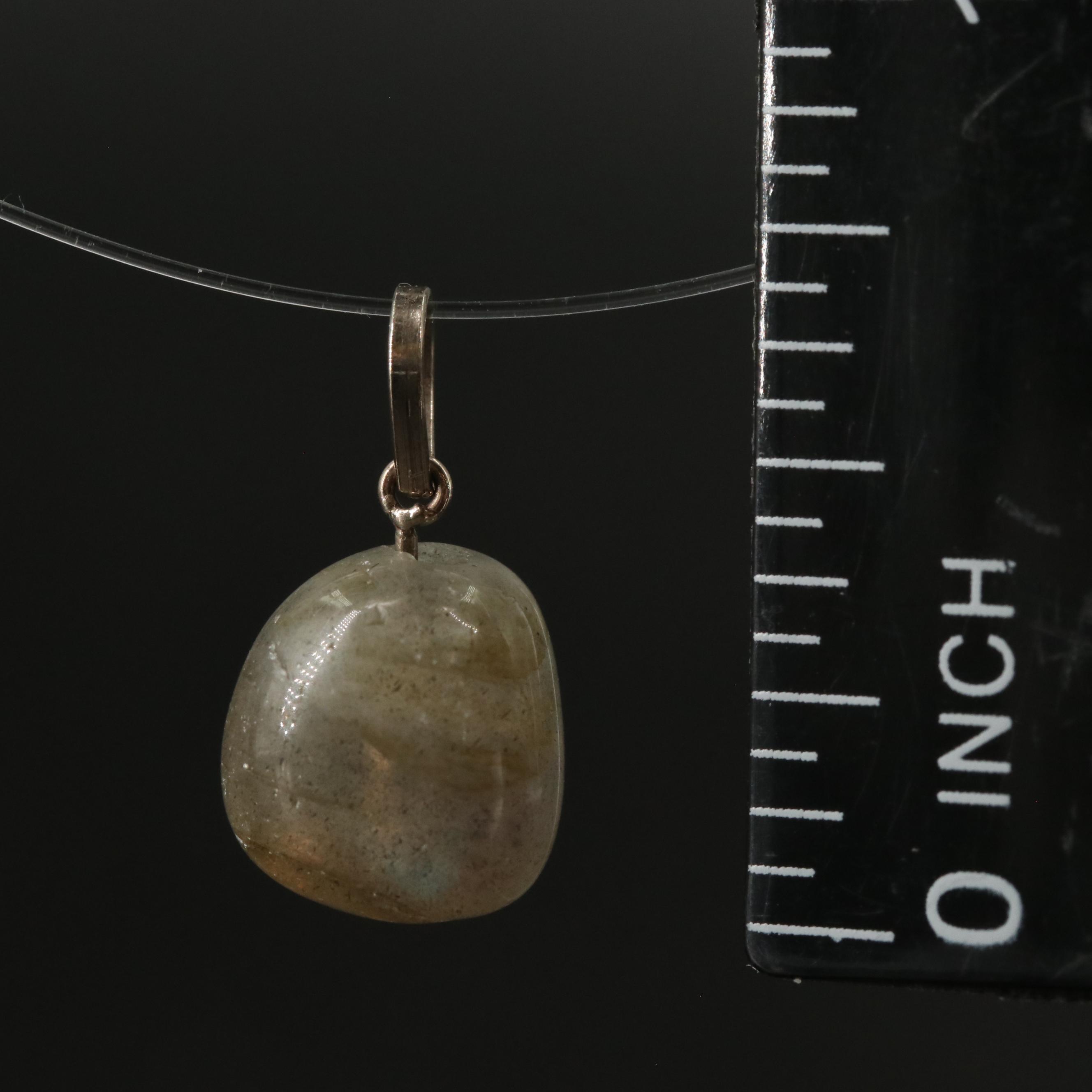 14K Labradorite Drop Pendant