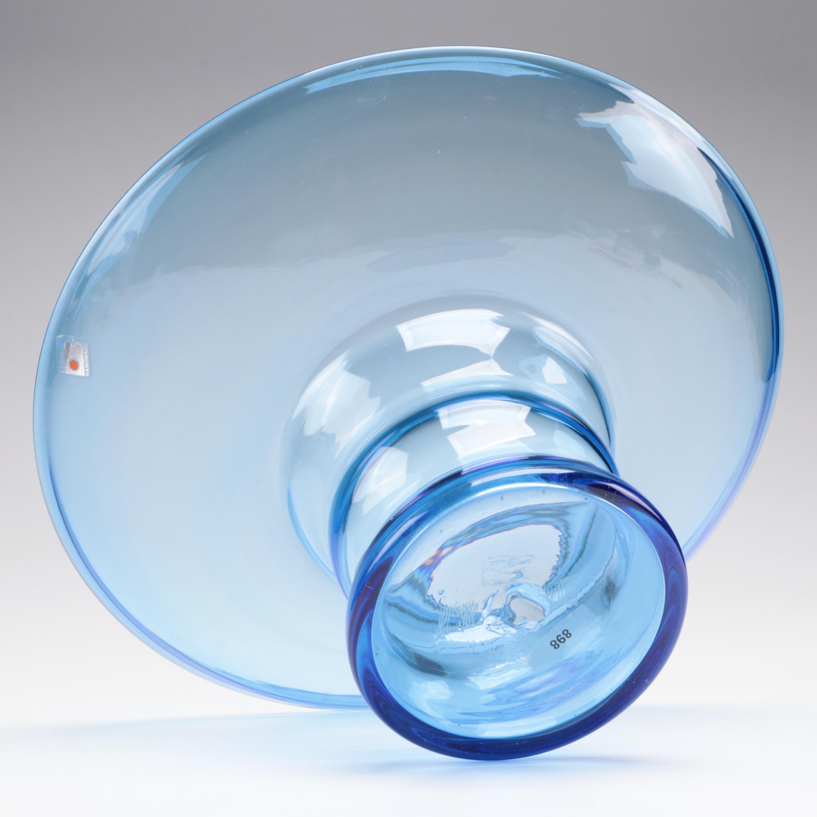 Blenko Blown Glass Pedestal Bowl, Late 20th Century