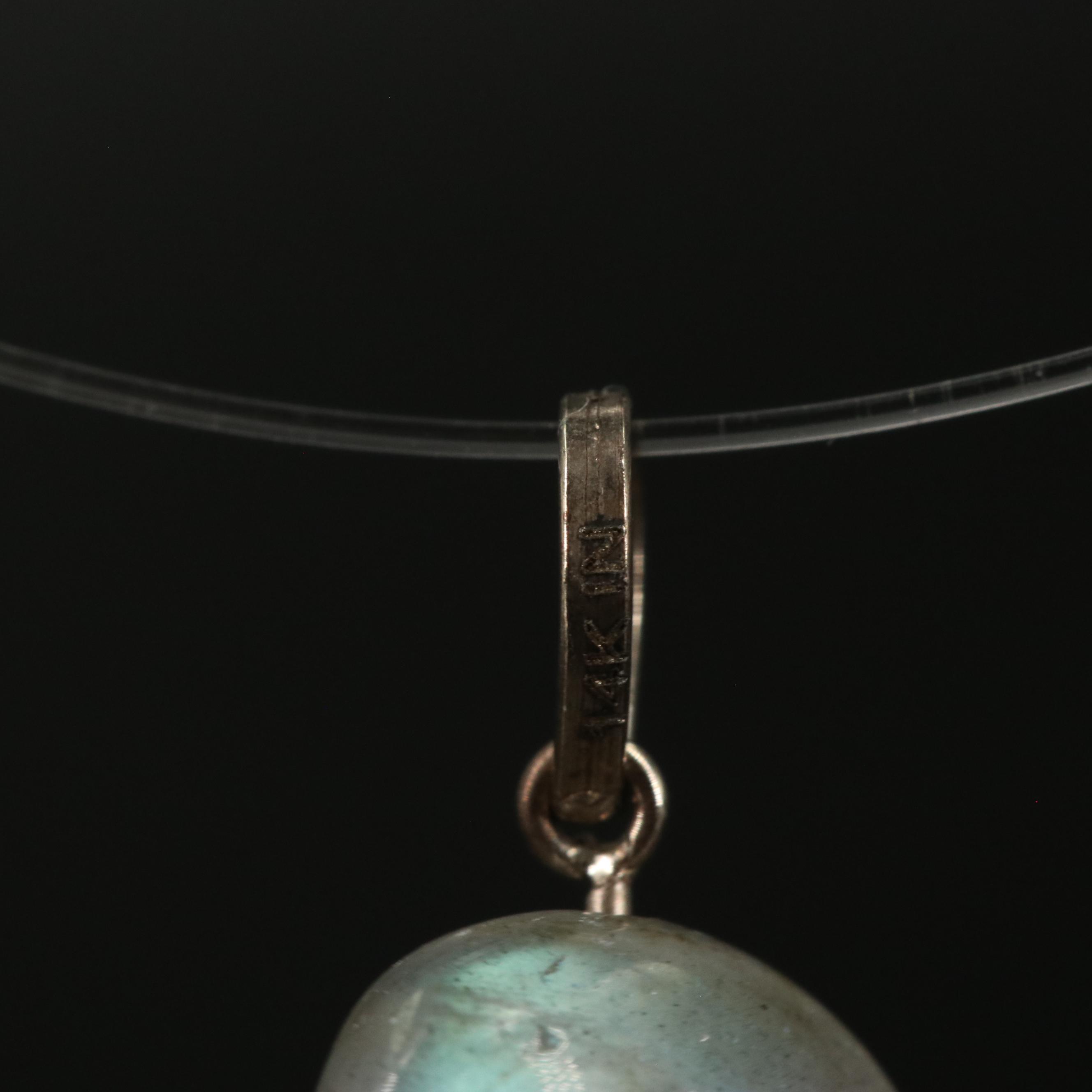 14K Labradorite Drop Pendant