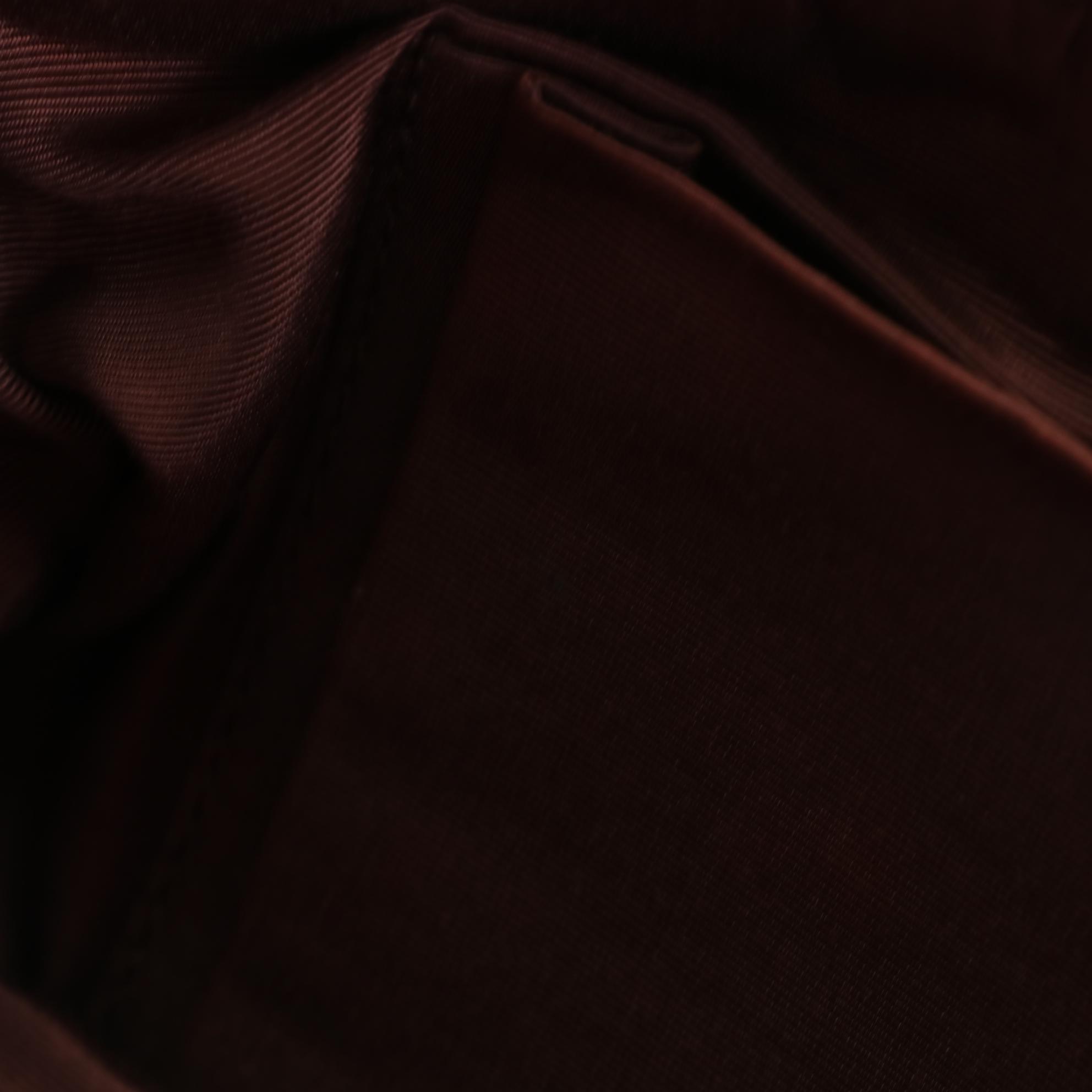 Burberry Tote in Haymarket Check Canvas and Brown Cross Grain Textured Leather