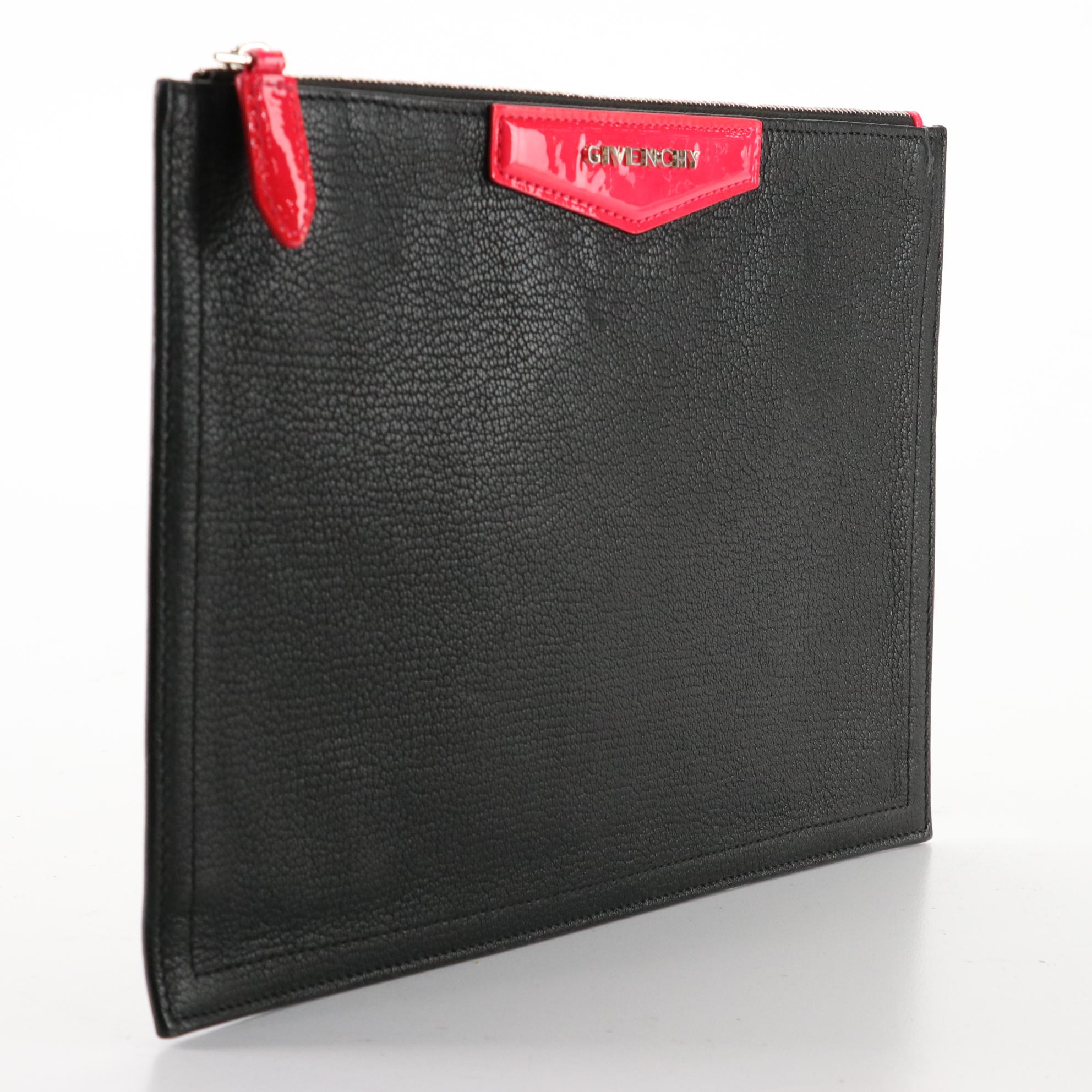 Givenchy Antigona Pouch Leather with Patent Trim