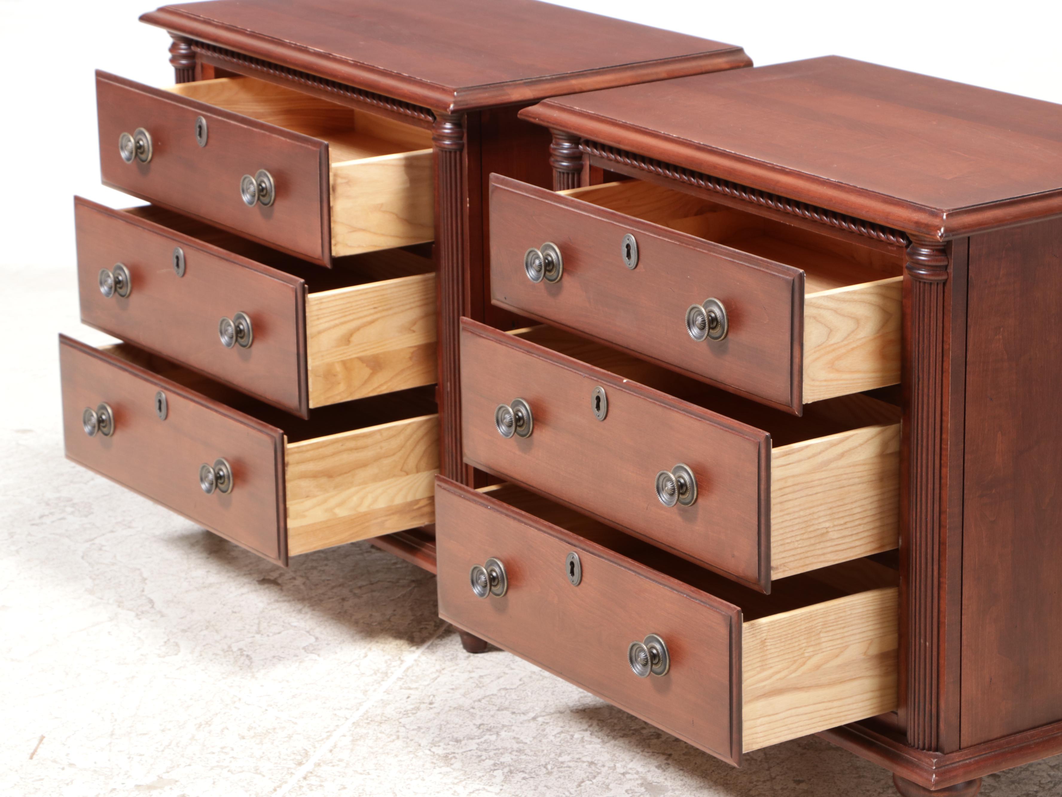Pair of Durham Furniture Cherrywood Bedside Chests