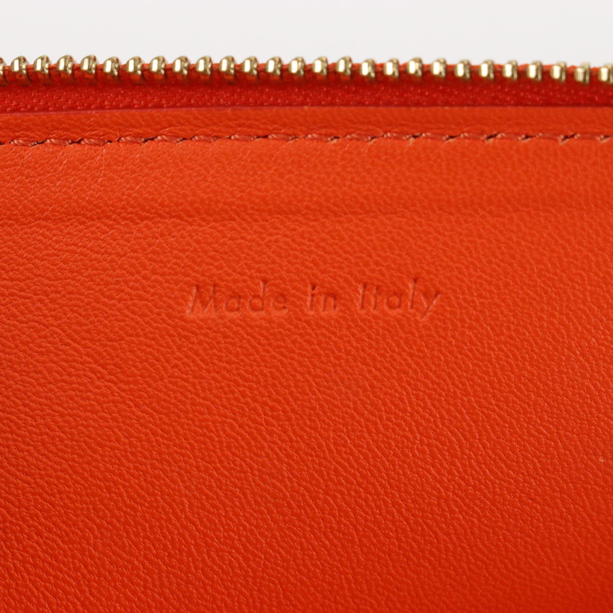 Céline Solo Bicolor Leather Zip Pouch Clutch