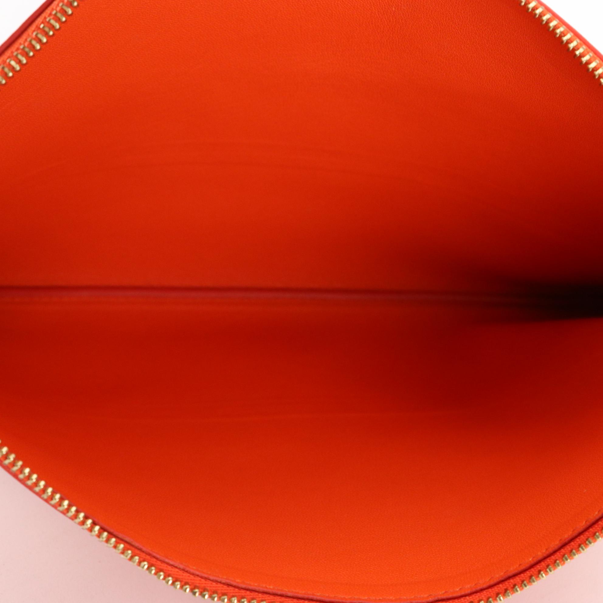 Céline Solo Bicolor Leather Zip Pouch Clutch