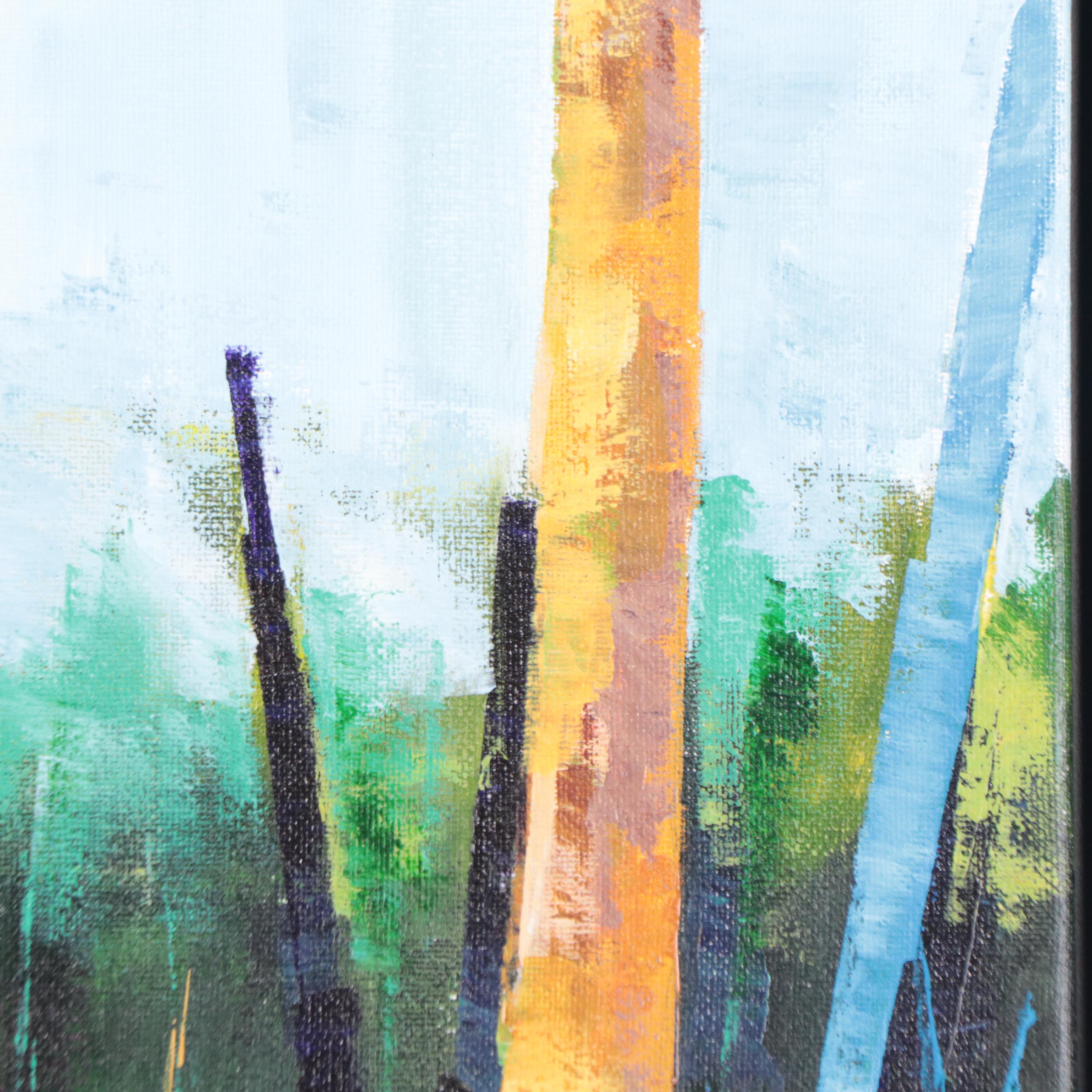 Sanna Acrylic Painting "Quiet Sunday," 21st Century