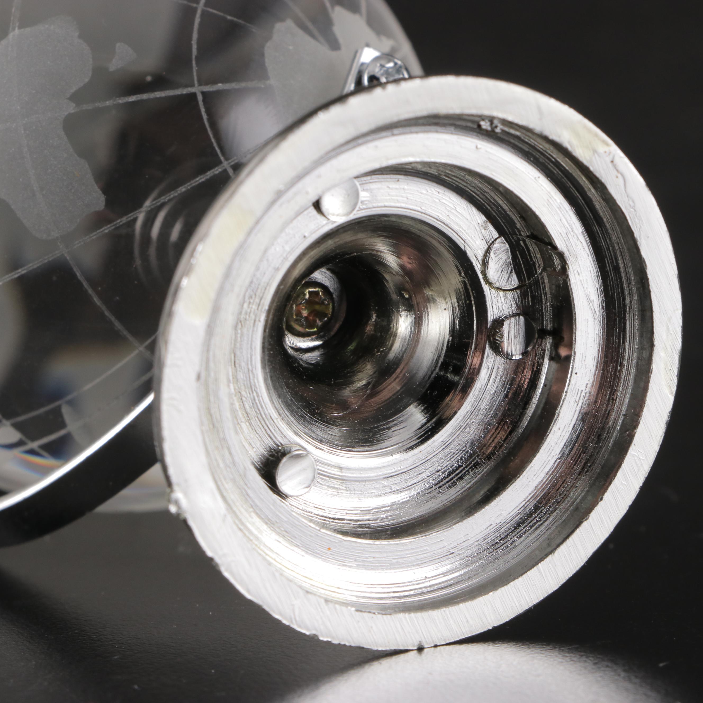 Frosted Glass Polar Bear Figurine and Globe