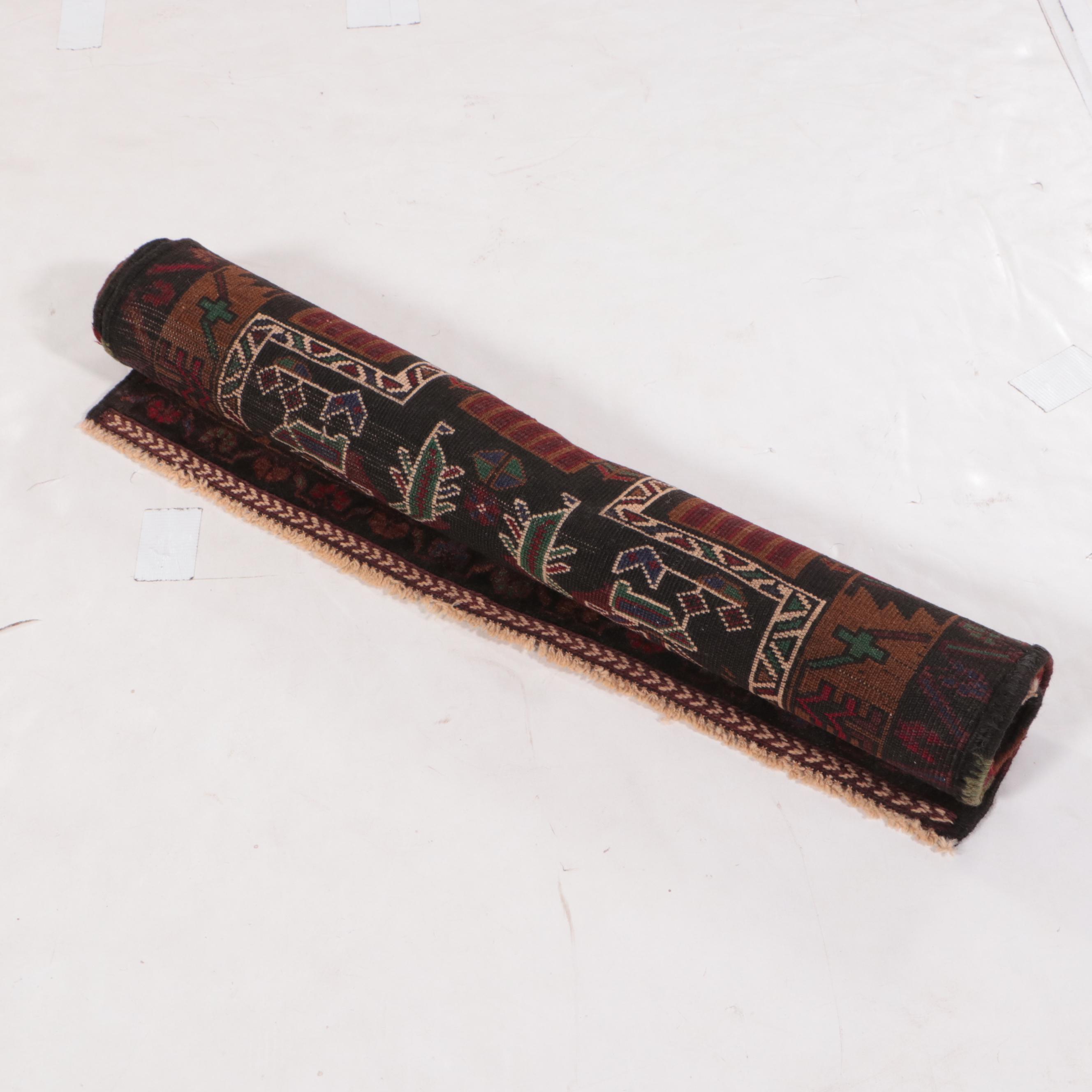 2'8 x 4'2 Hand-Knotted Afghan Baluch Prayer Rug