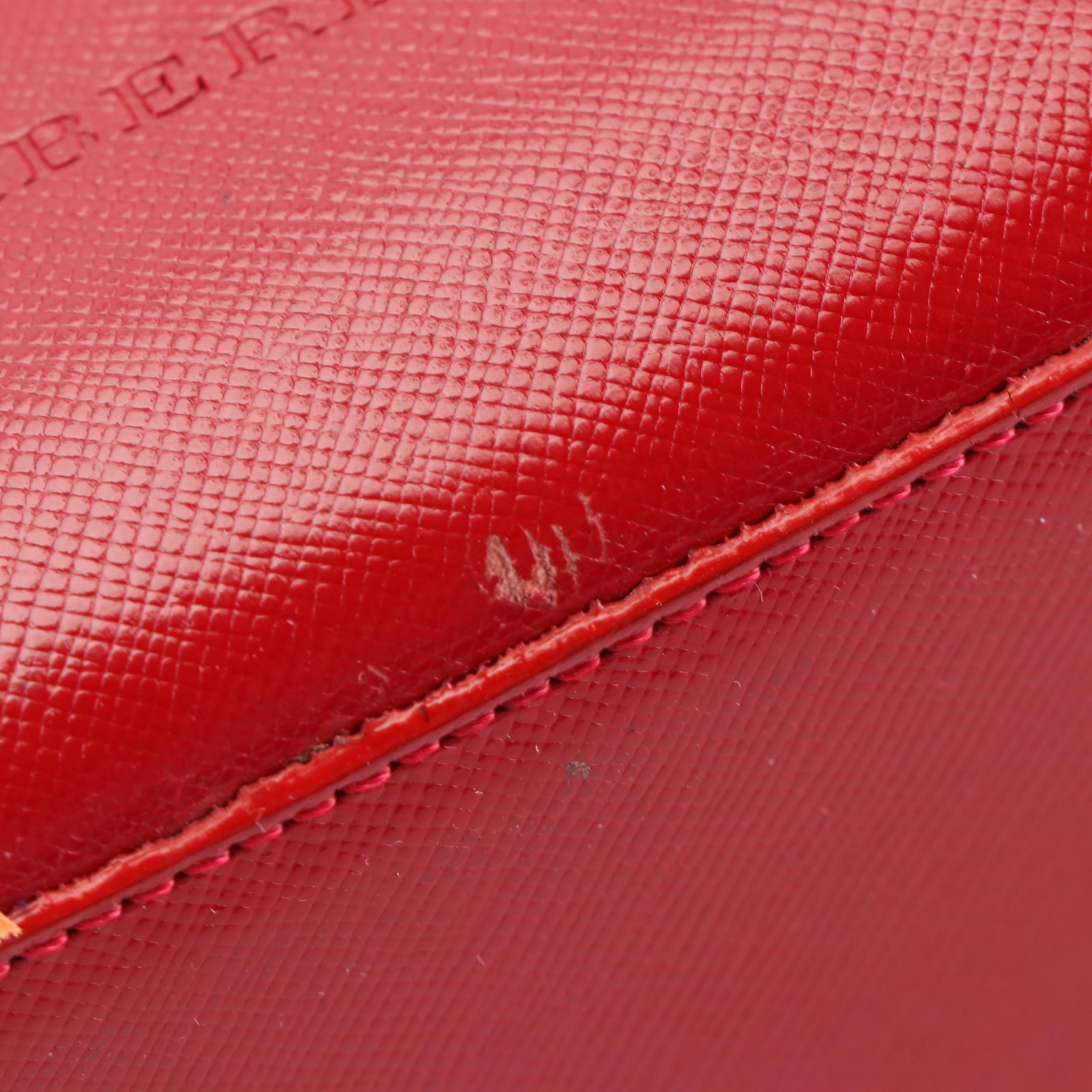 Burberry Tote in Haymarket Check Canvas and Red Cross Grain Textured Leather