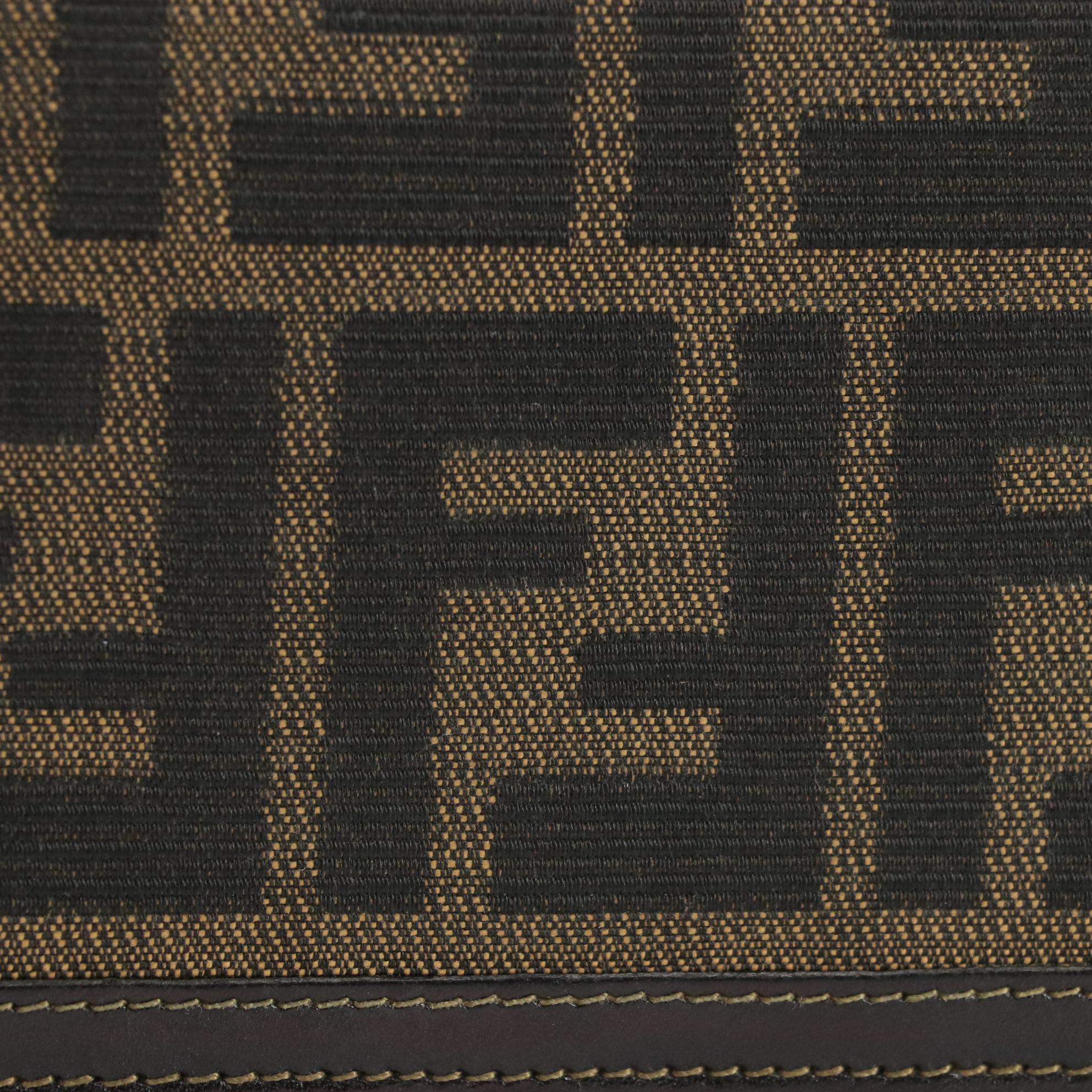 Fendi Zucca Canvas and Leather Continental Wallet