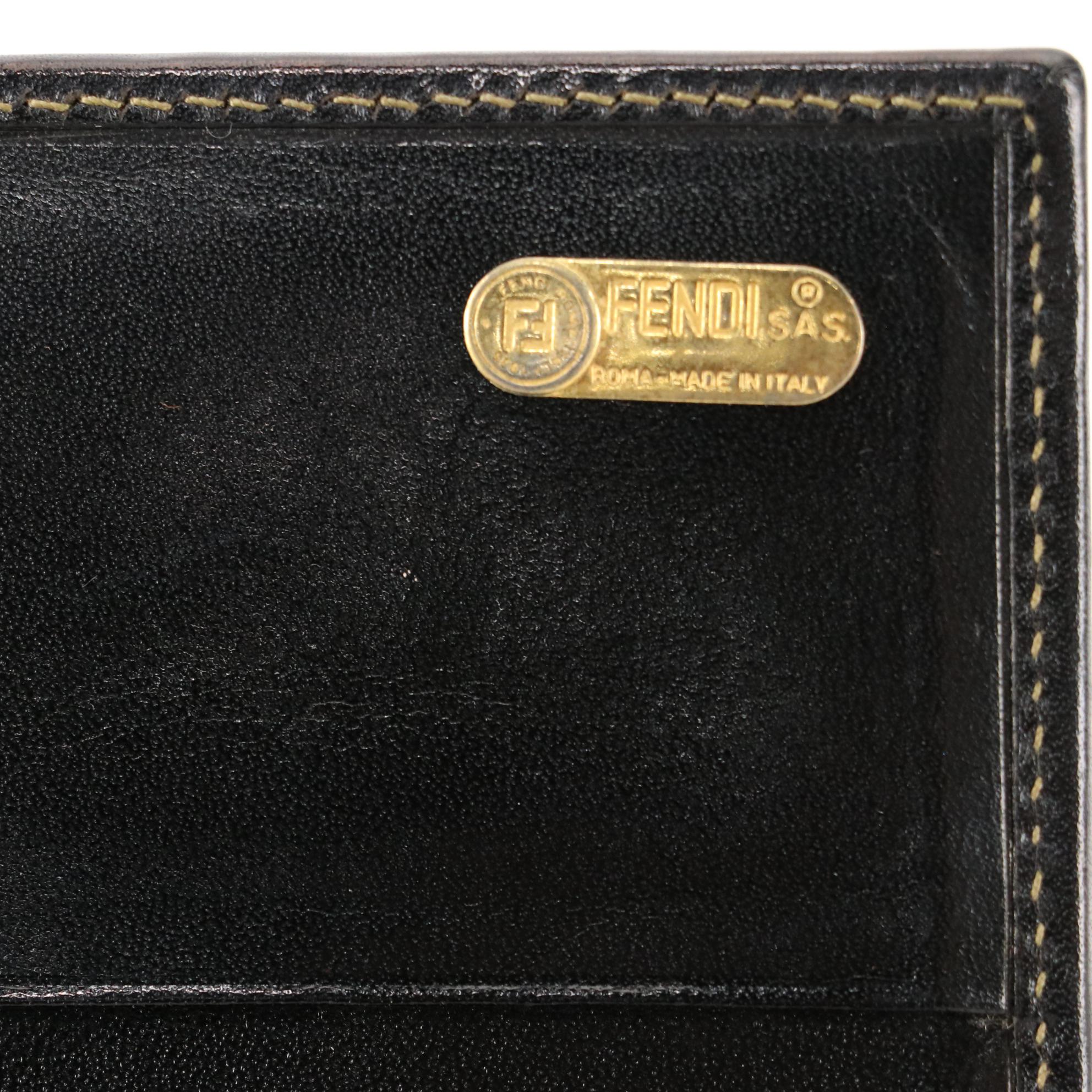 Fendi Zucca Canvas and Leather Continental Wallet
