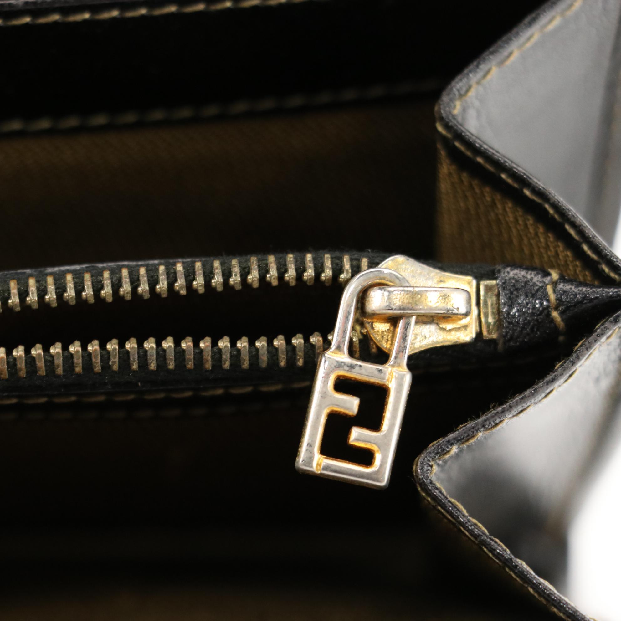 Fendi Zucca Canvas and Leather Continental Wallet