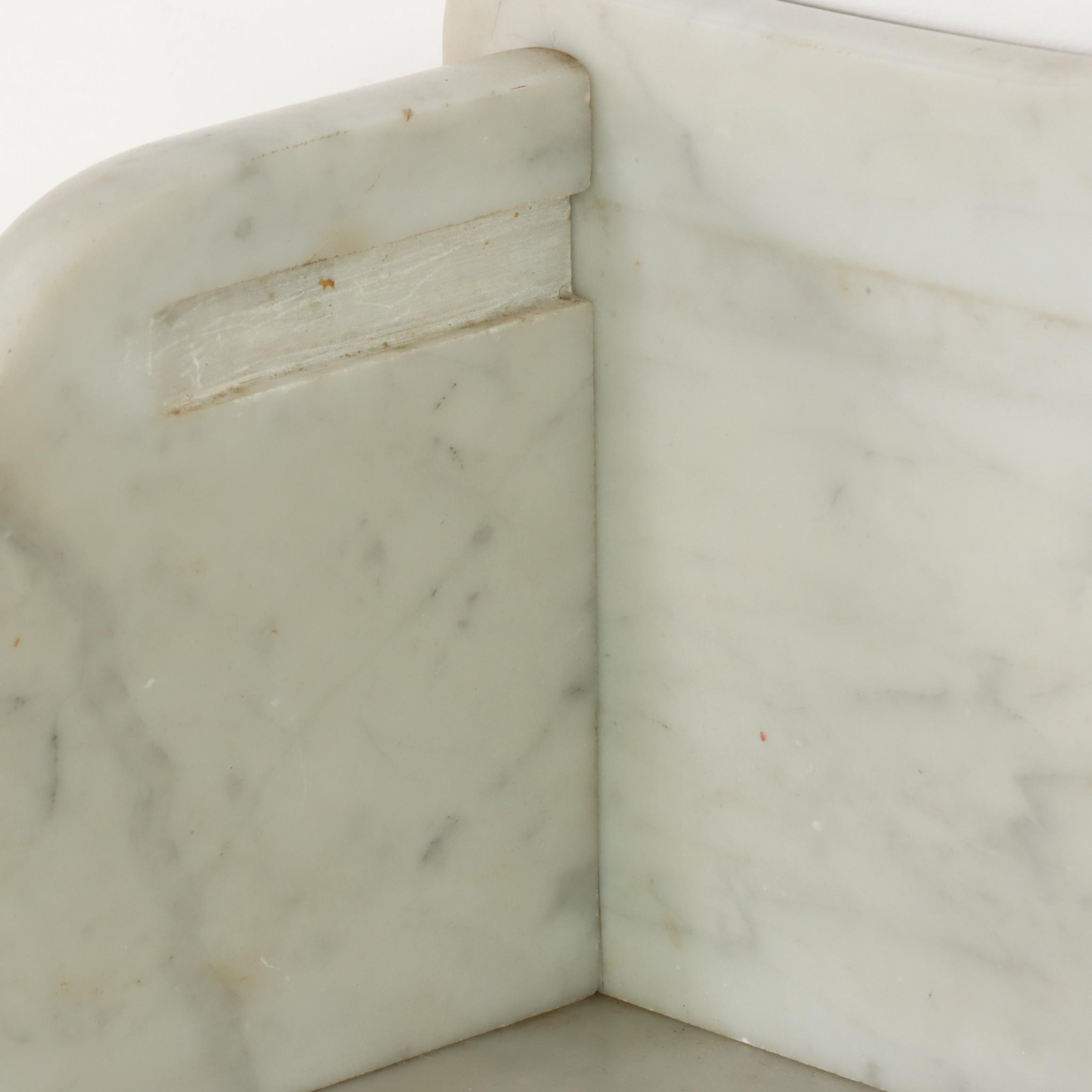 French Painted Fruitwood & White Marble Washstand, Late 19th/Early 20th Century