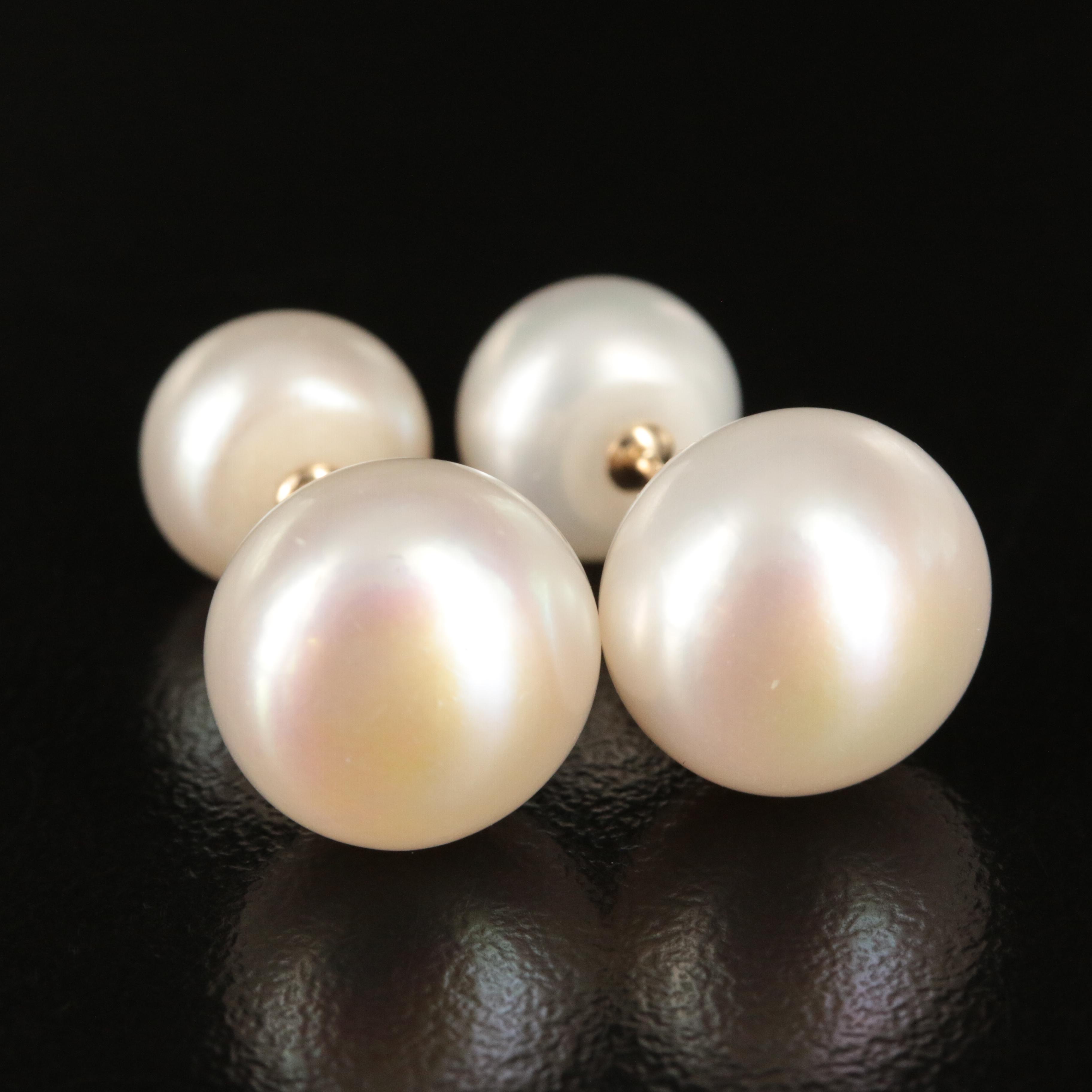 14K Pearl Front-Back Earrings