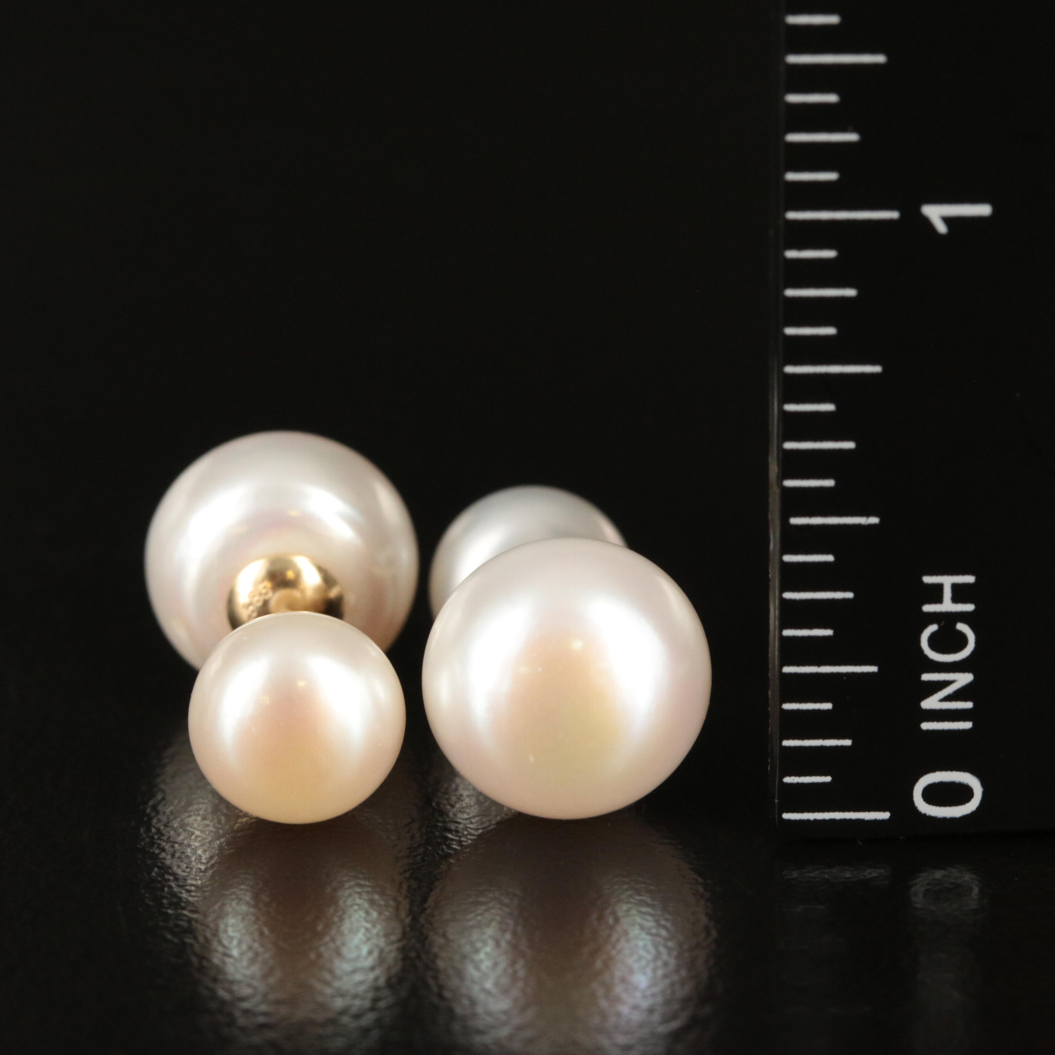 14K Pearl Front-Back Earrings