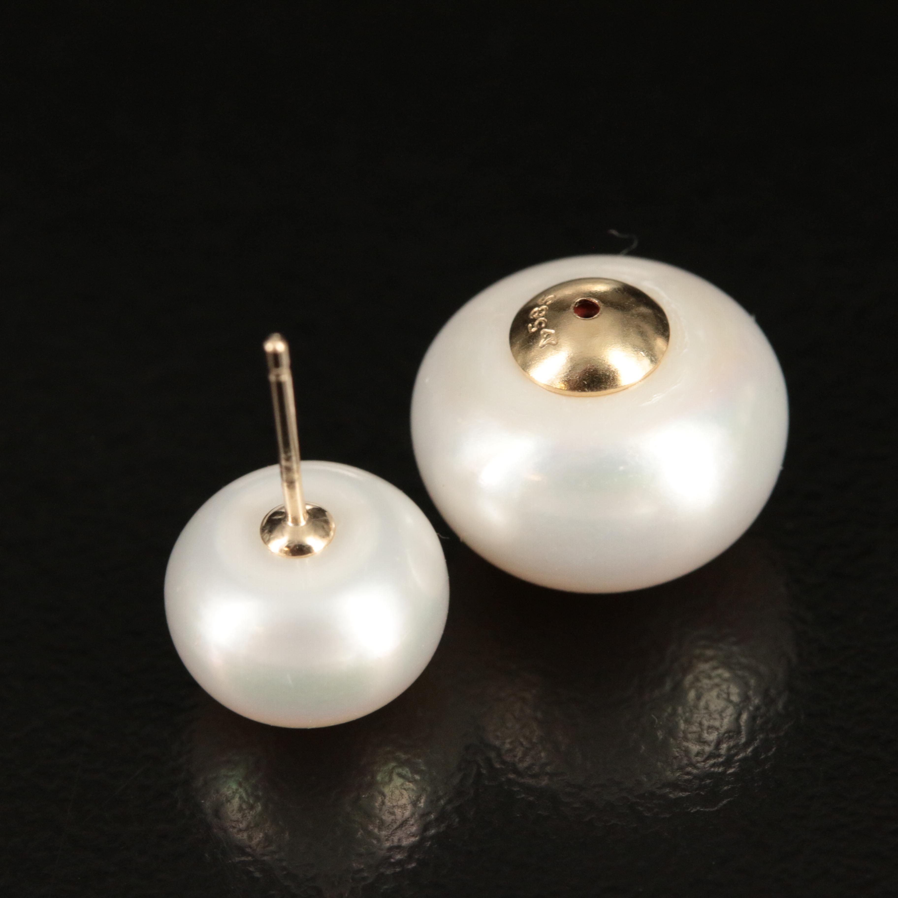 14K Pearl Front-Back Earrings