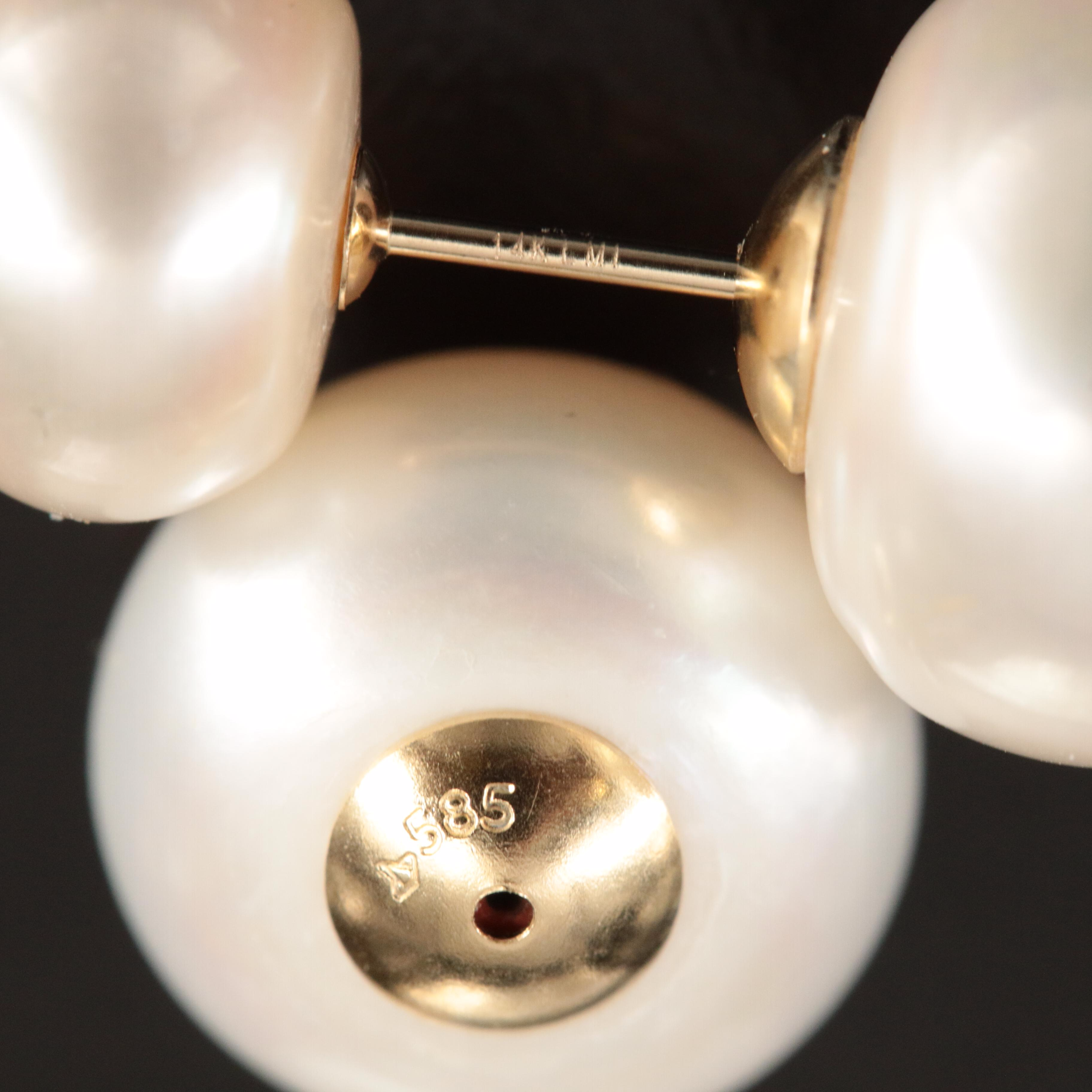 14K Pearl Front-Back Earrings