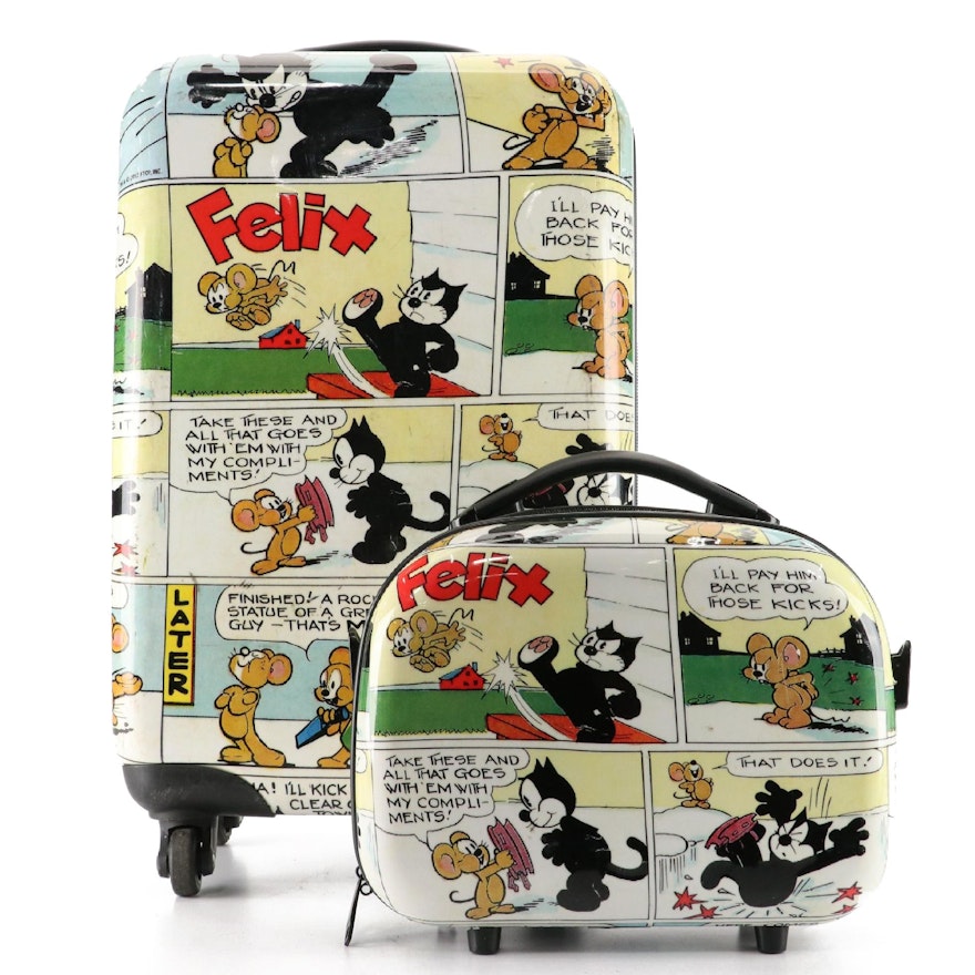 Visionair "Felix the Cat" Graphic Hardside 22" Suitcase and 12" Train Case