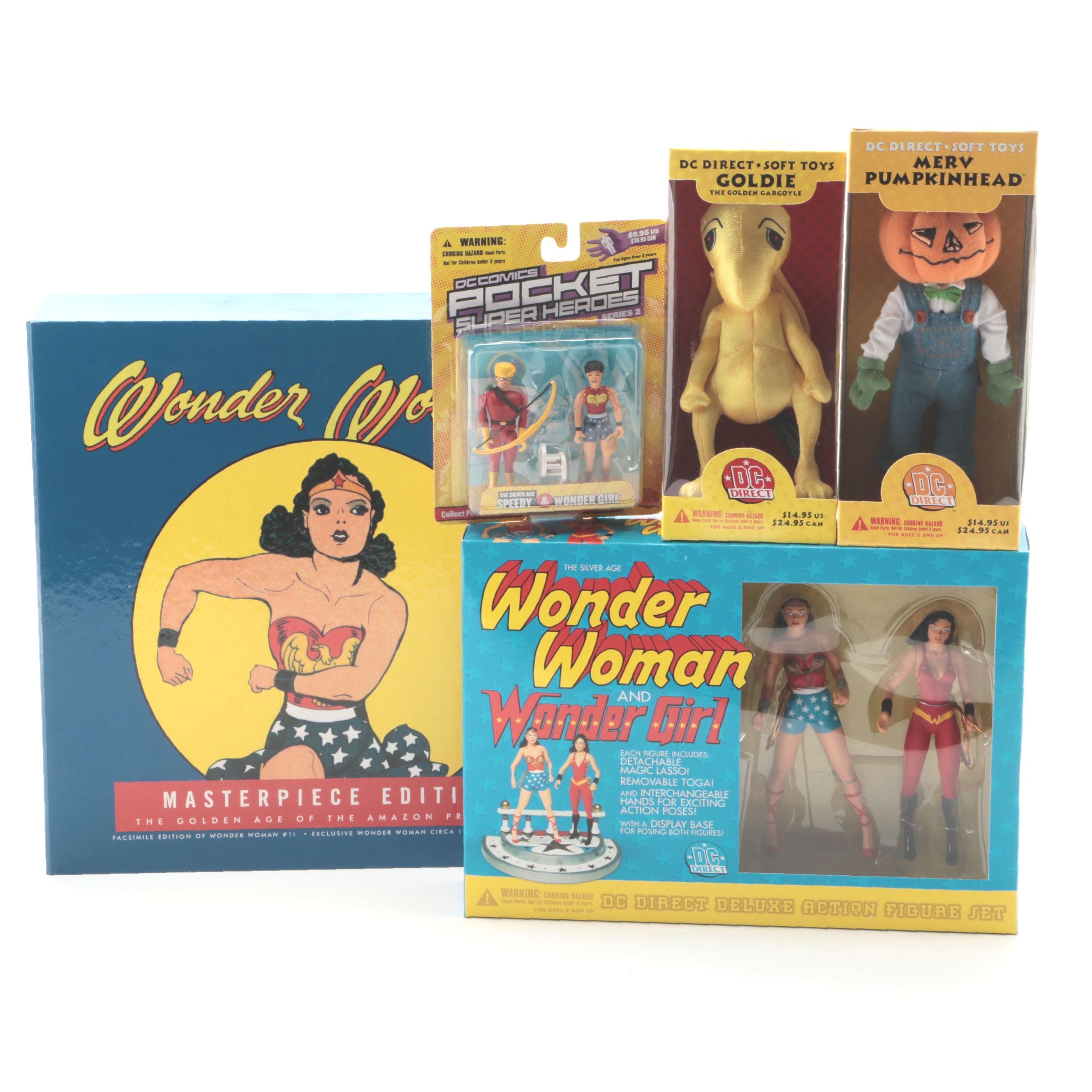 Wonder Woman with Merv Pumpkinhead and Other DC Comics Sealed Action Figures