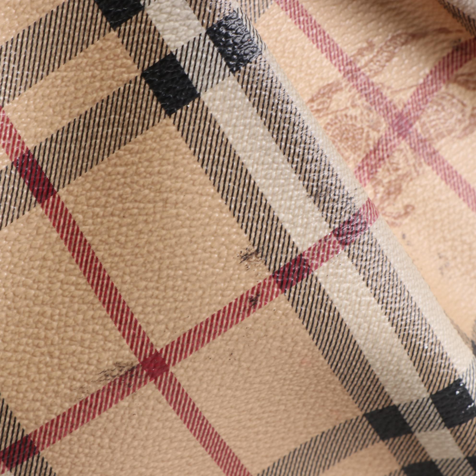 Burberry Crossbody Bag in Haymarket Check Coated Canvas and Brown Leather