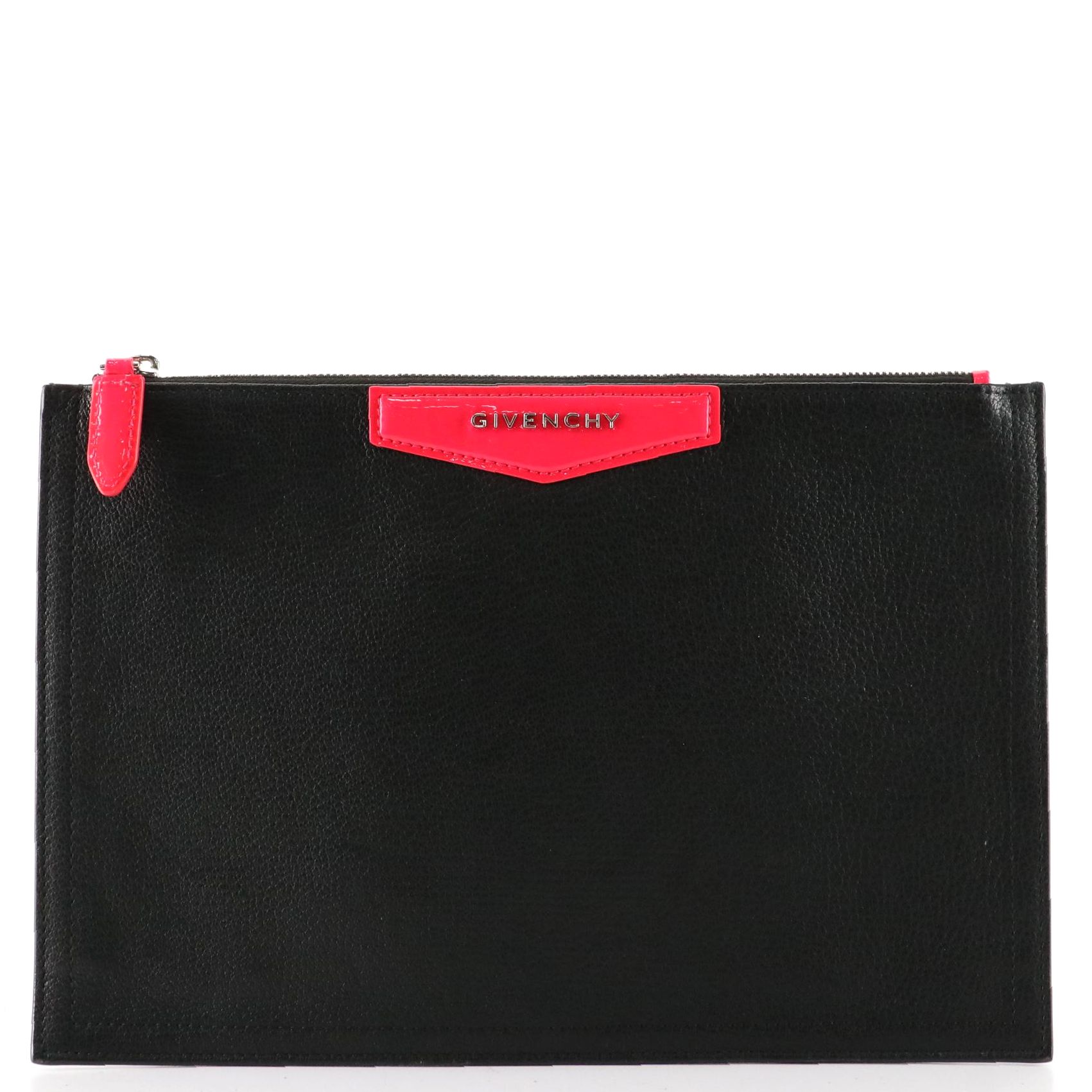 Givenchy Antigona Pouch Leather with Patent Trim