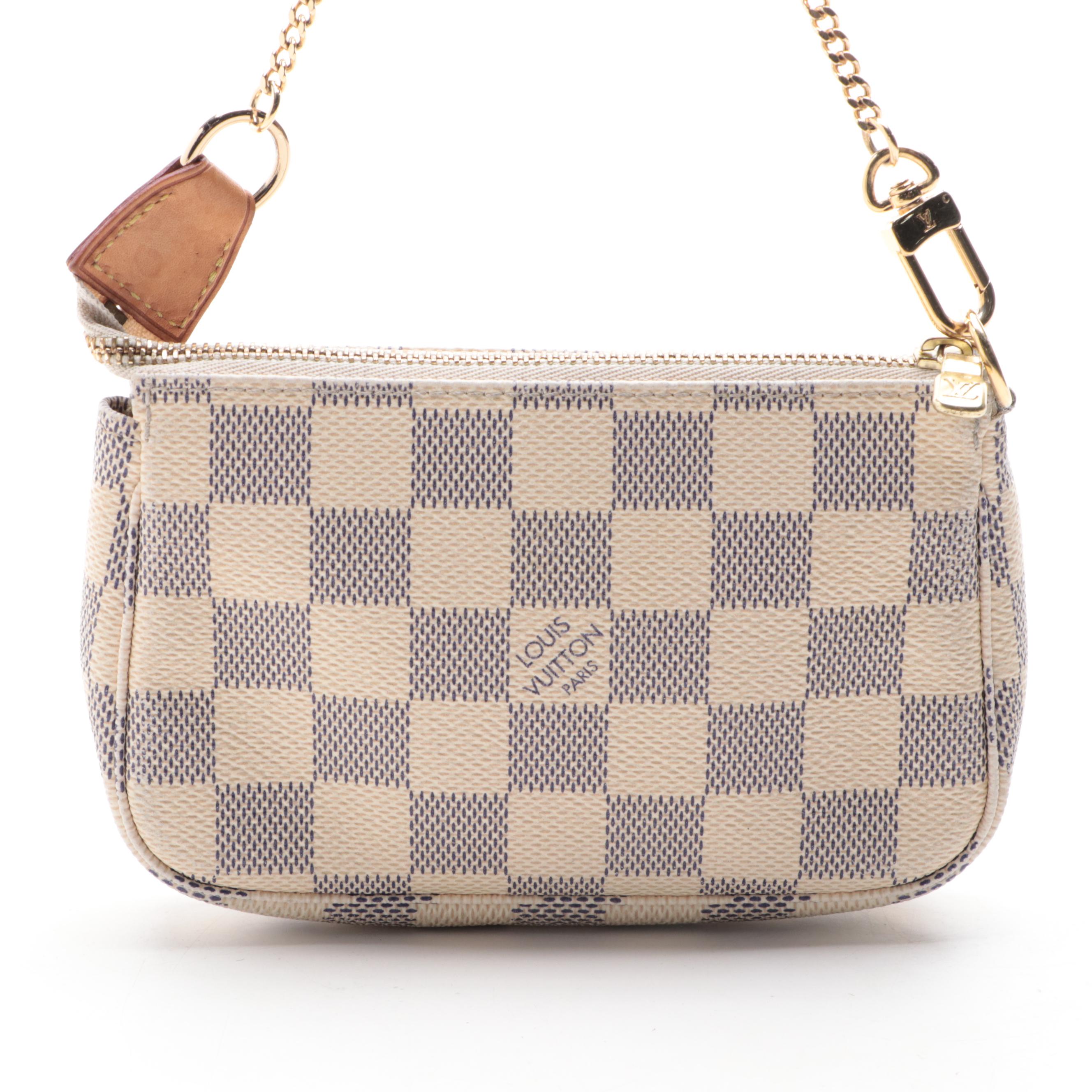 Louis Vuitton Mini Pochette Accessoires in Damier Azur Canvas