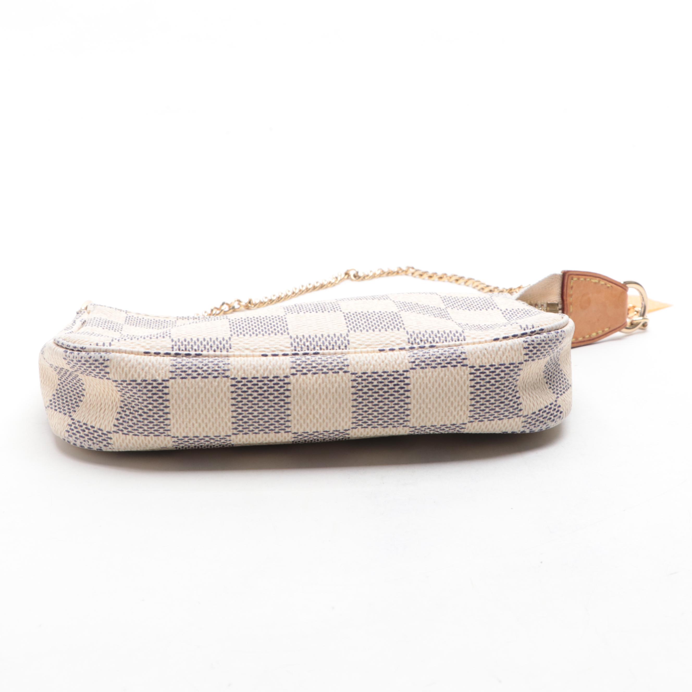 Louis Vuitton Mini Pochette Accessoires in Damier Azur Canvas