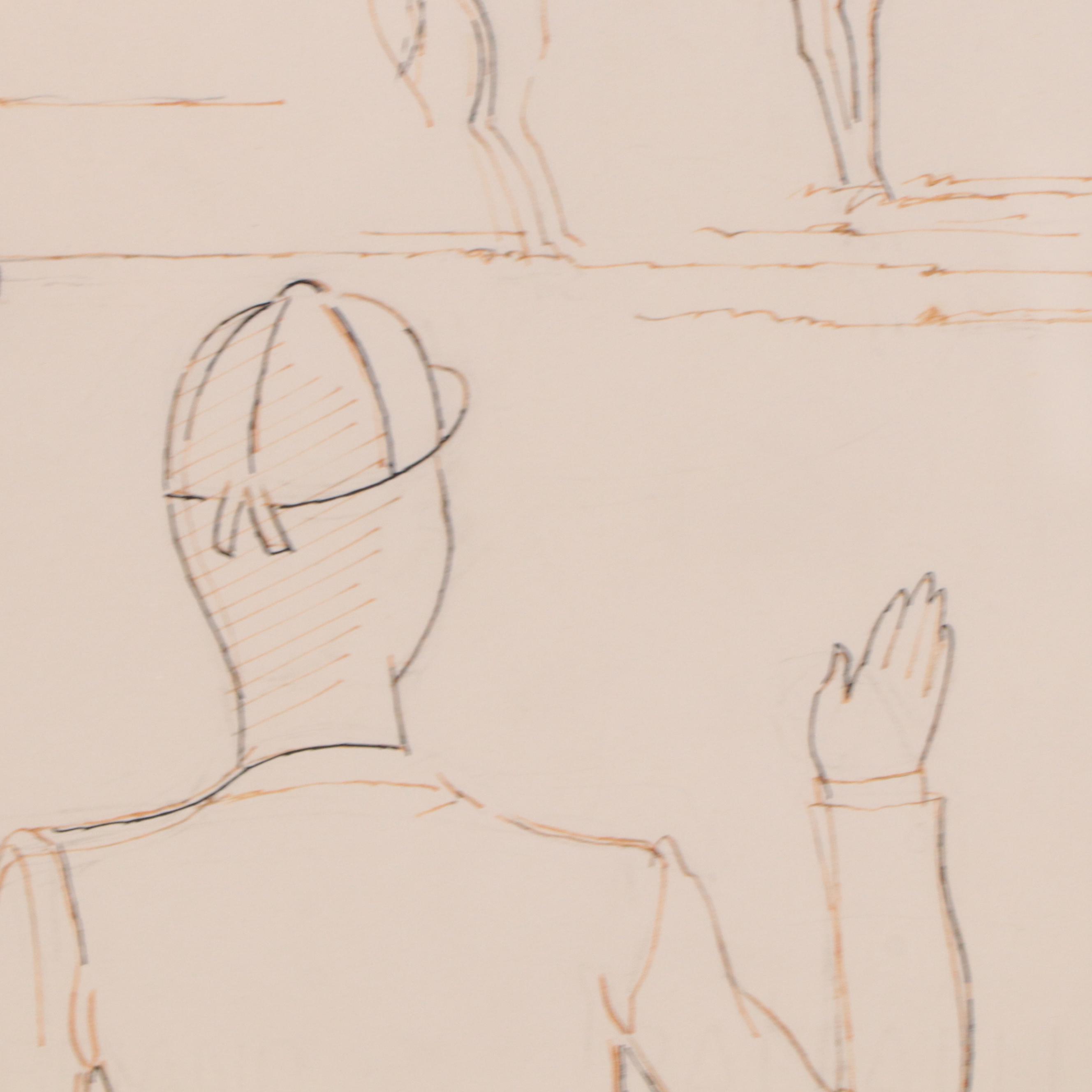 Walter Stomps Pen and Ink Equestrian Drawings, Circa 1961