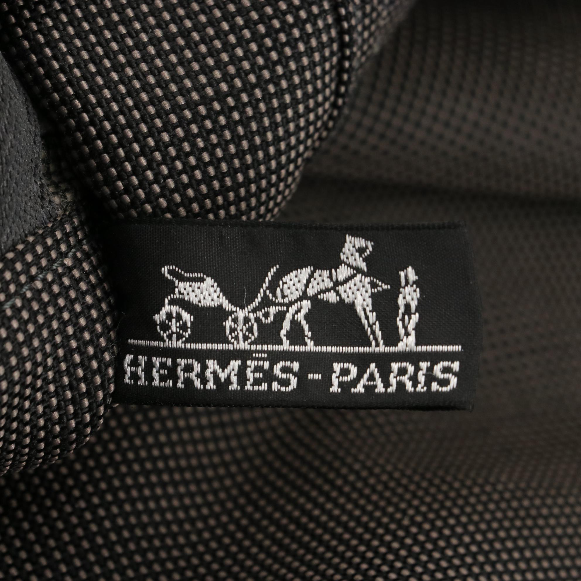 Hermès Herline MM Tote Bag in Gray/Black Canvas