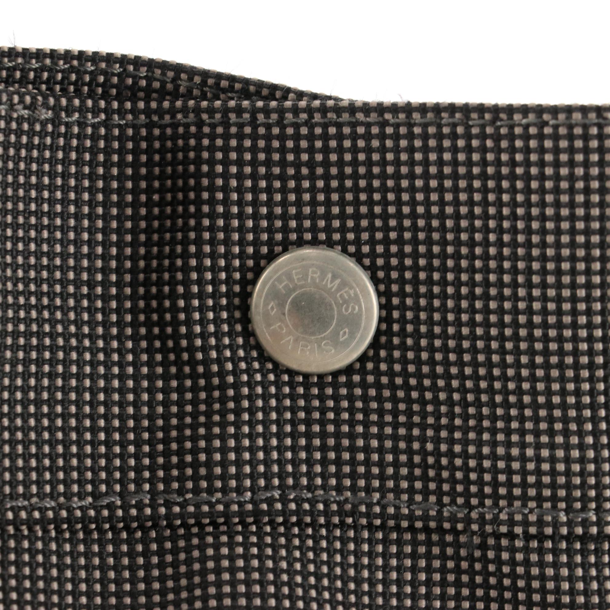 Hermès Herline MM Tote Bag in Gray/Black Canvas