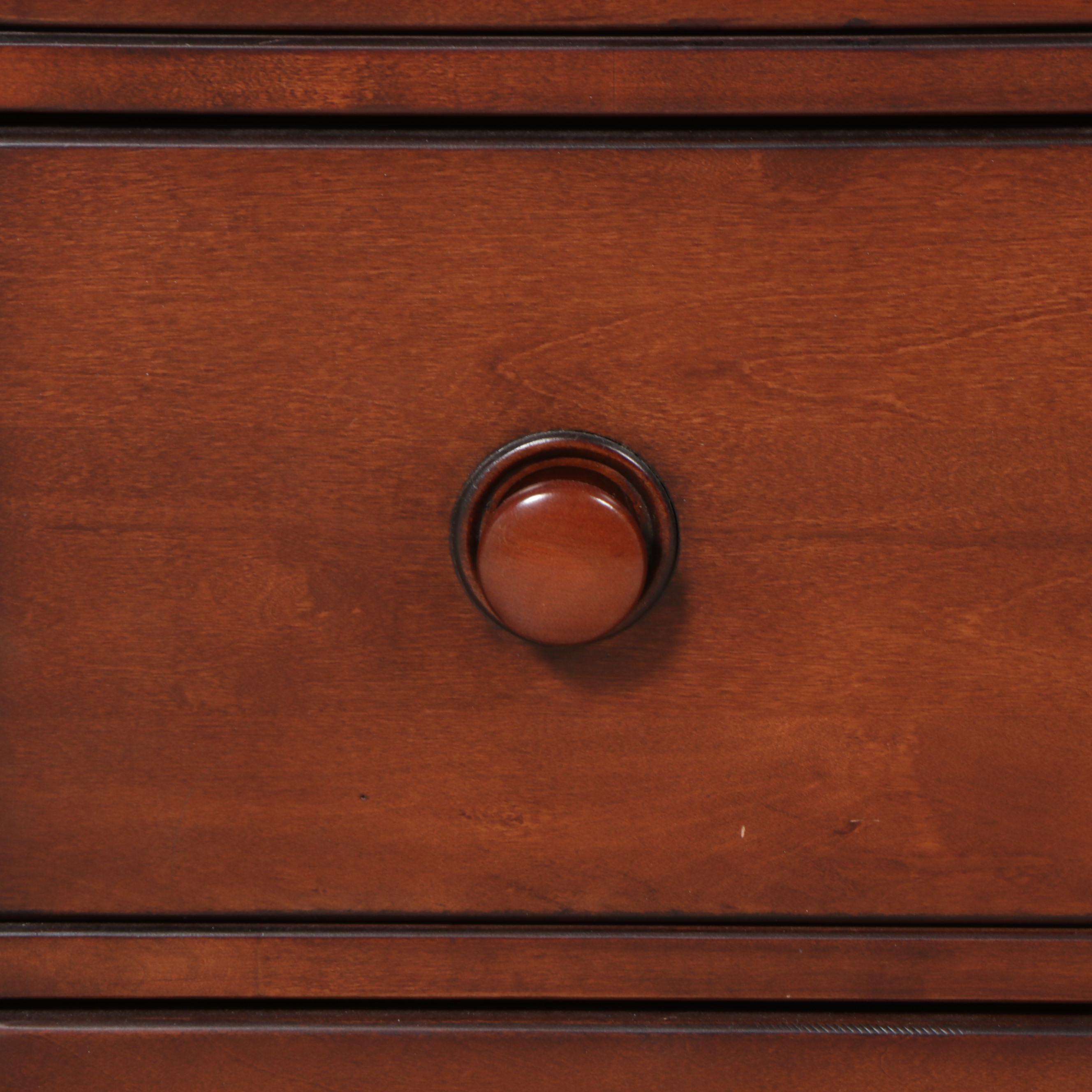 Contemporary Mahogany-Finish Pine Chest of Drawers