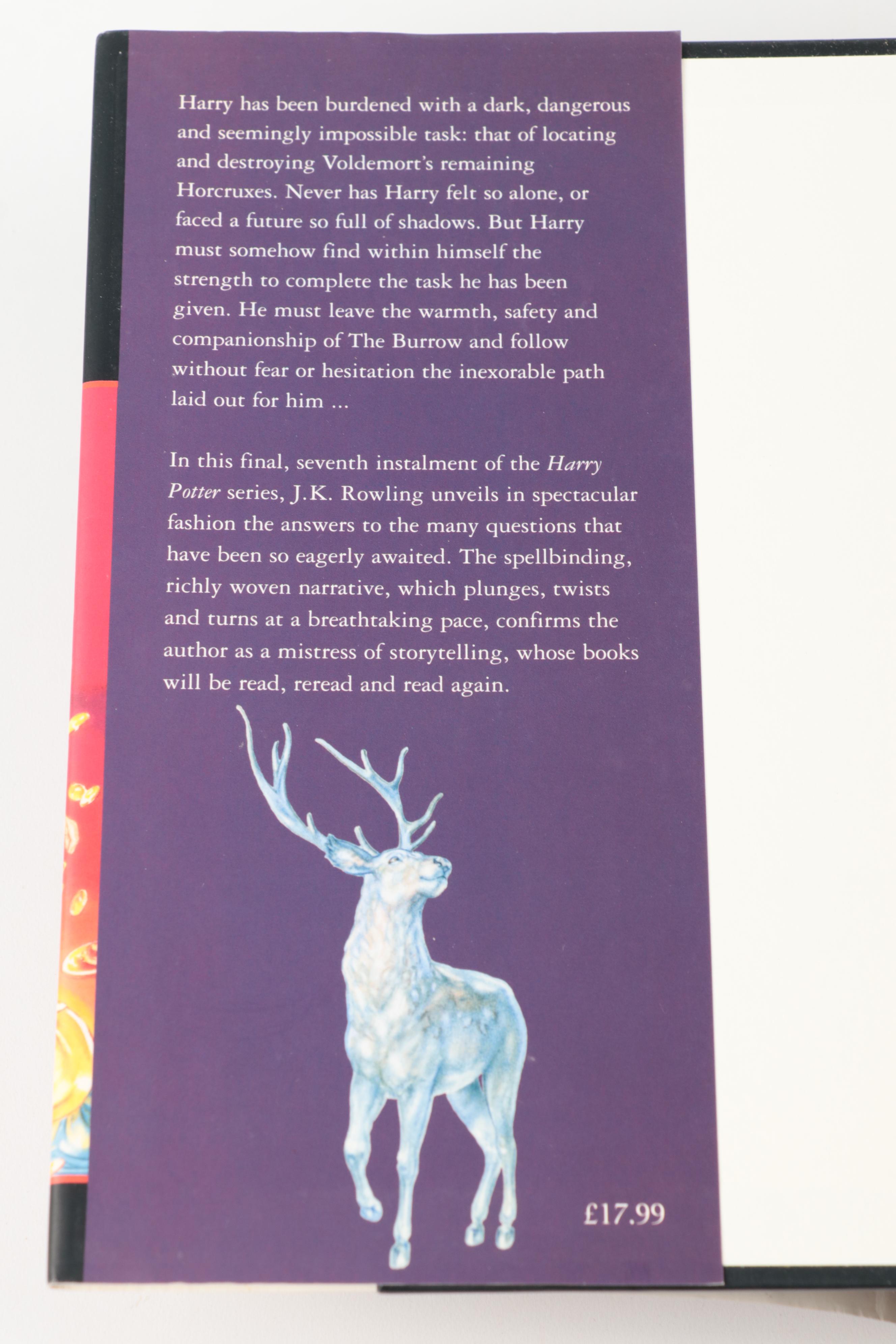 First UK Edition "Harry Potter and the Deathly Hallows" by J. K. Rowling, 2007