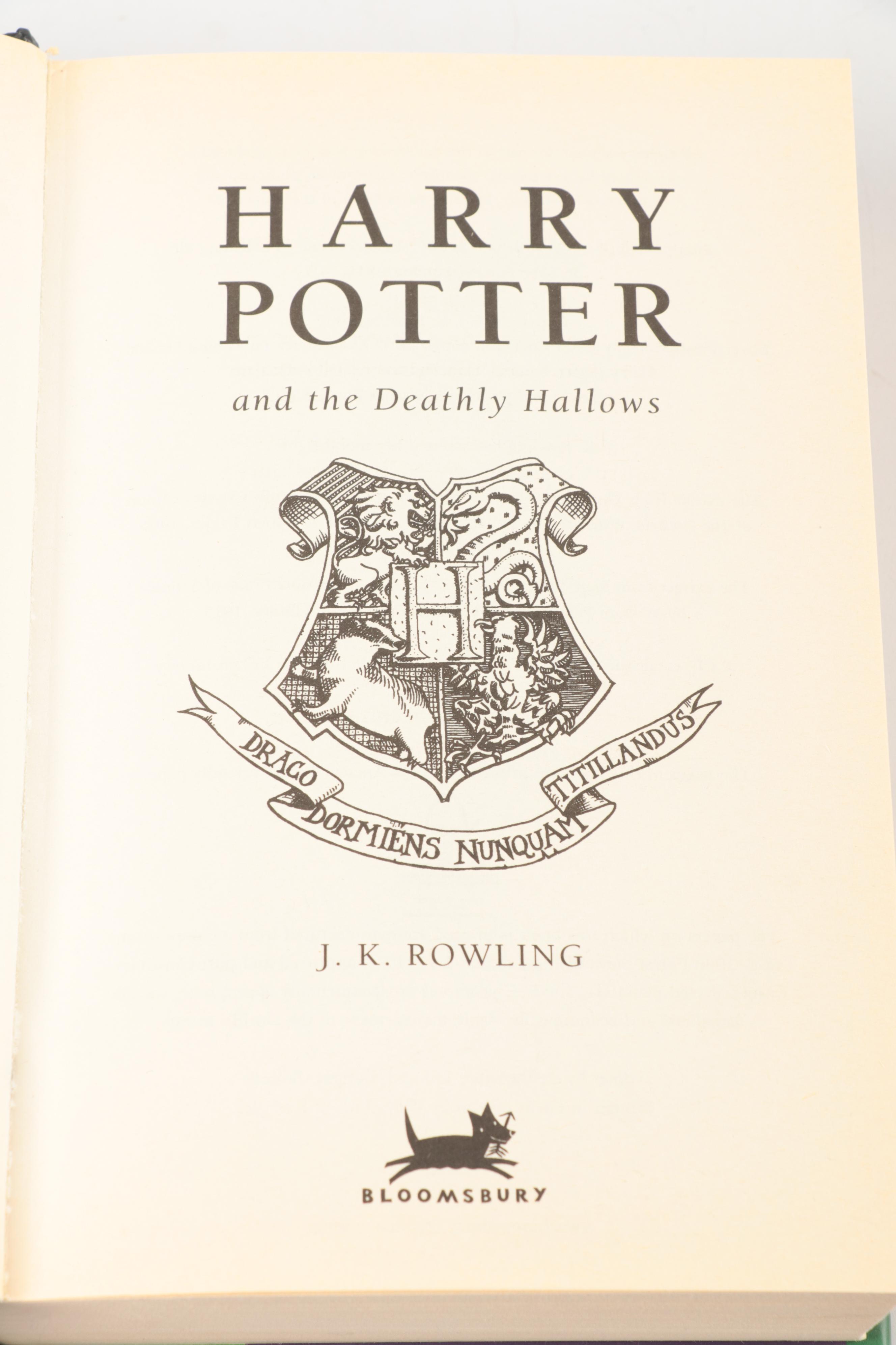 First UK Edition "Harry Potter and the Deathly Hallows" by J. K. Rowling, 2007