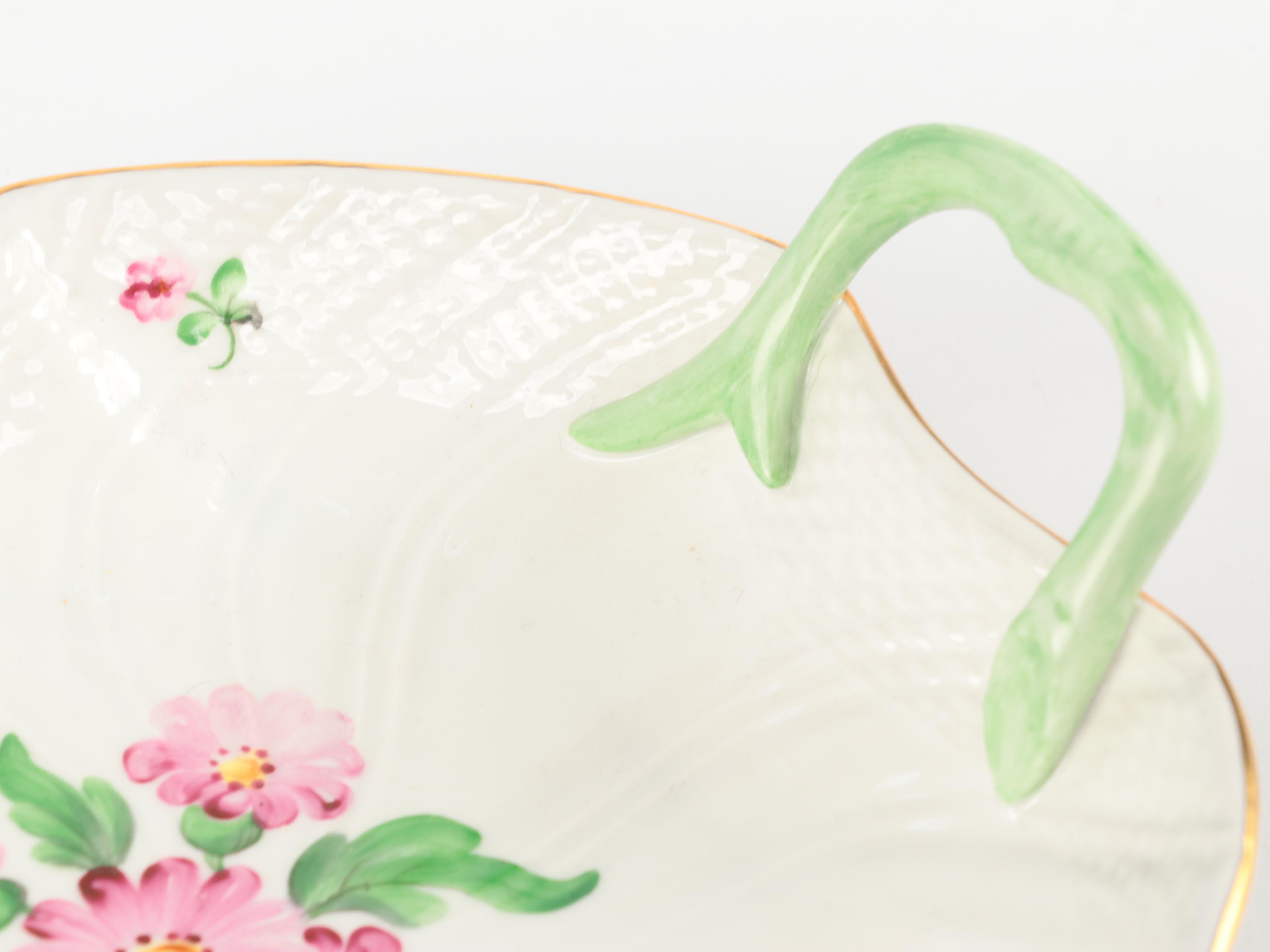 Herend Student Painted Porcelain Leaf Dish