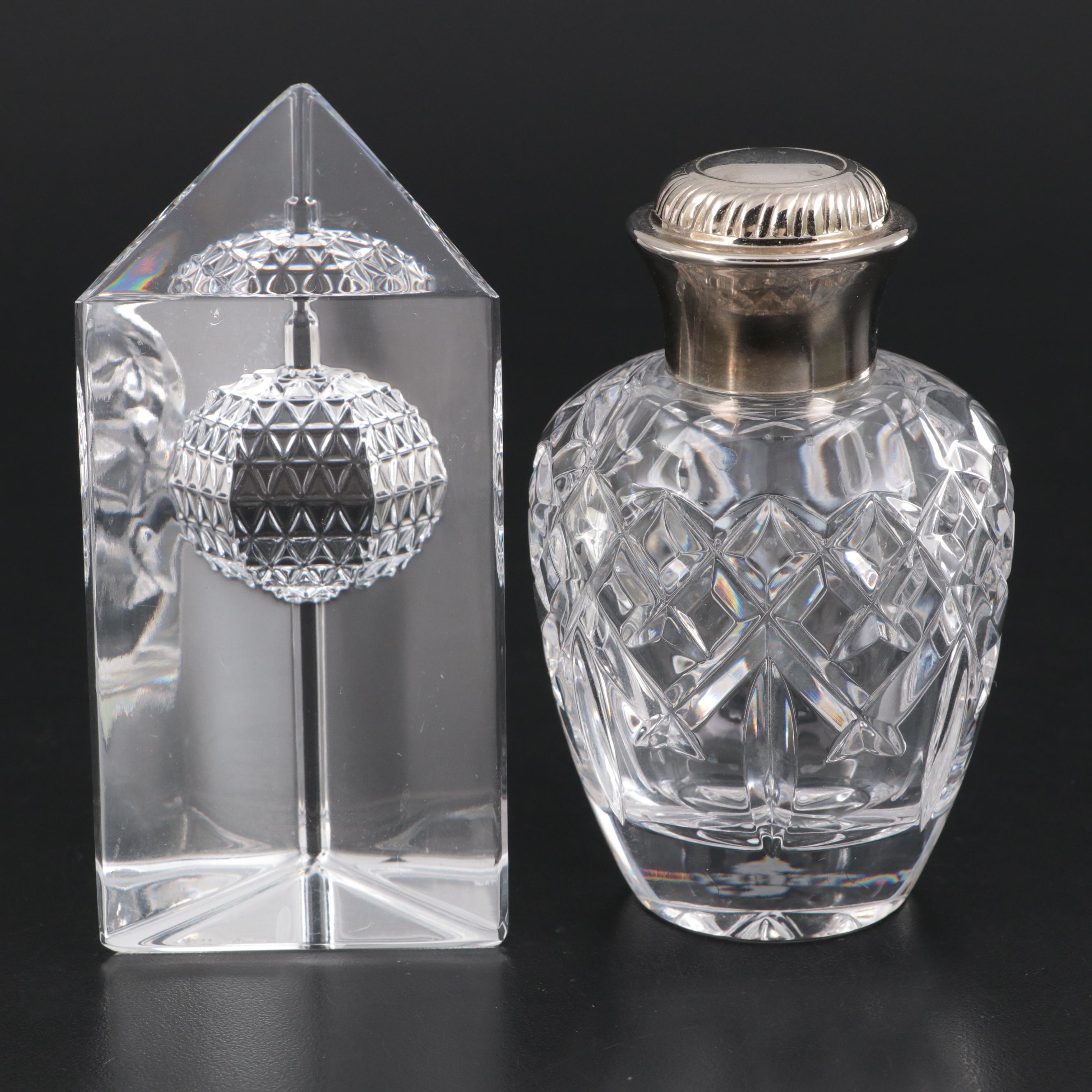 Waterford Crystal Perfume Bottle & Carved Times Square Millennium Ball in Prism