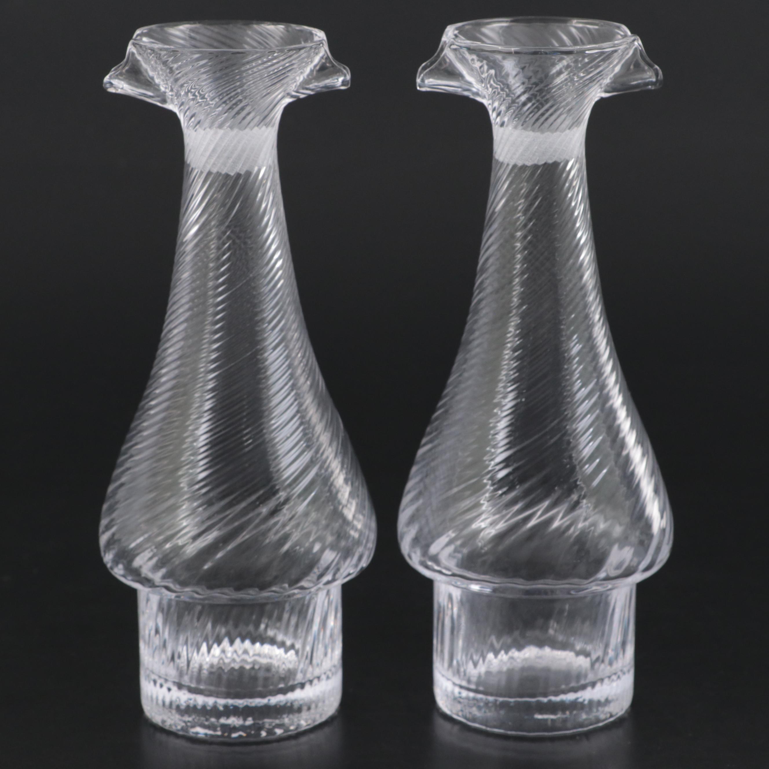 Metal and Copper Finish Pumpkin Dish with Threaded Blown Glass Cruets