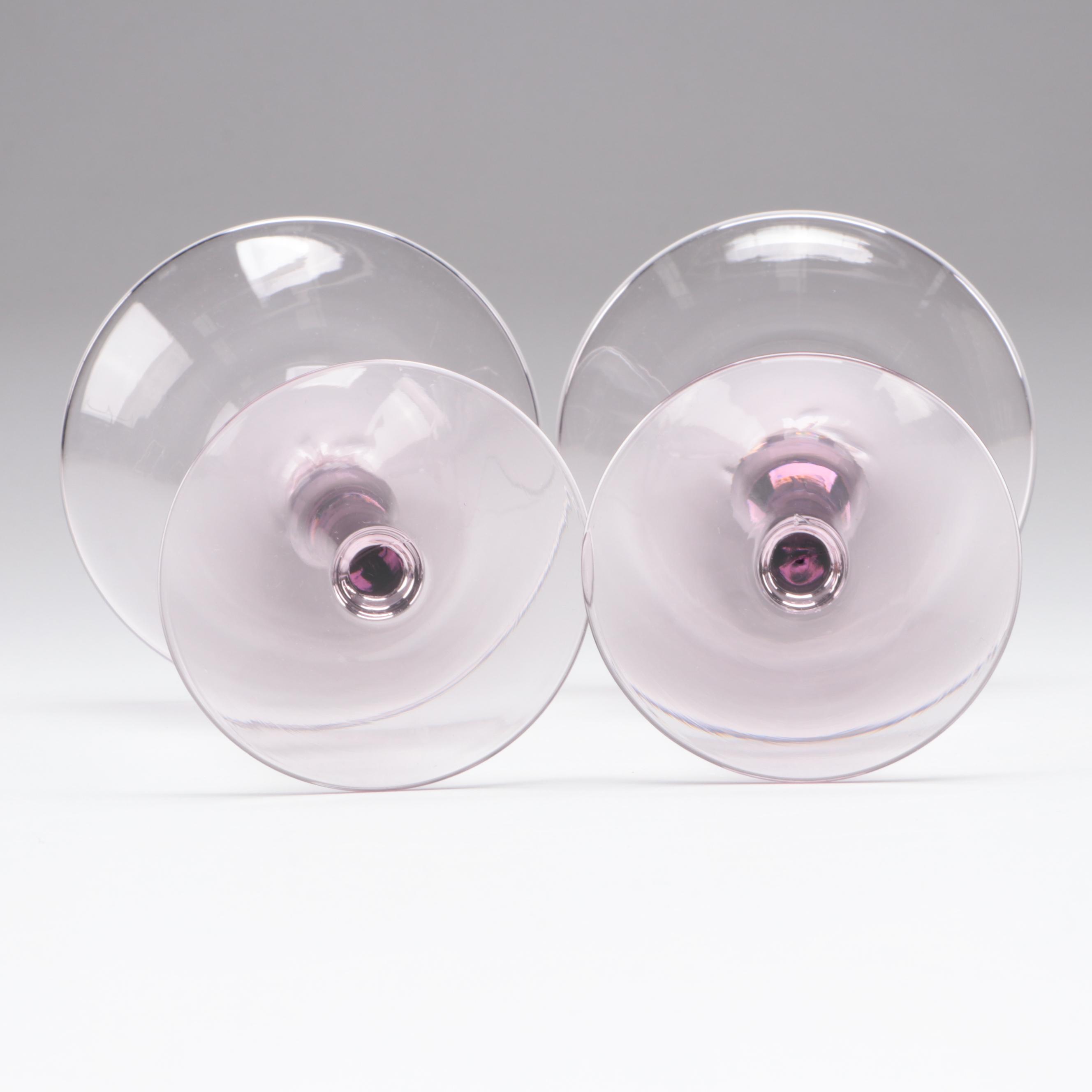 Multicolor Flared Lip Coupes and Brandy Snifters, Mid to Late 20th Century