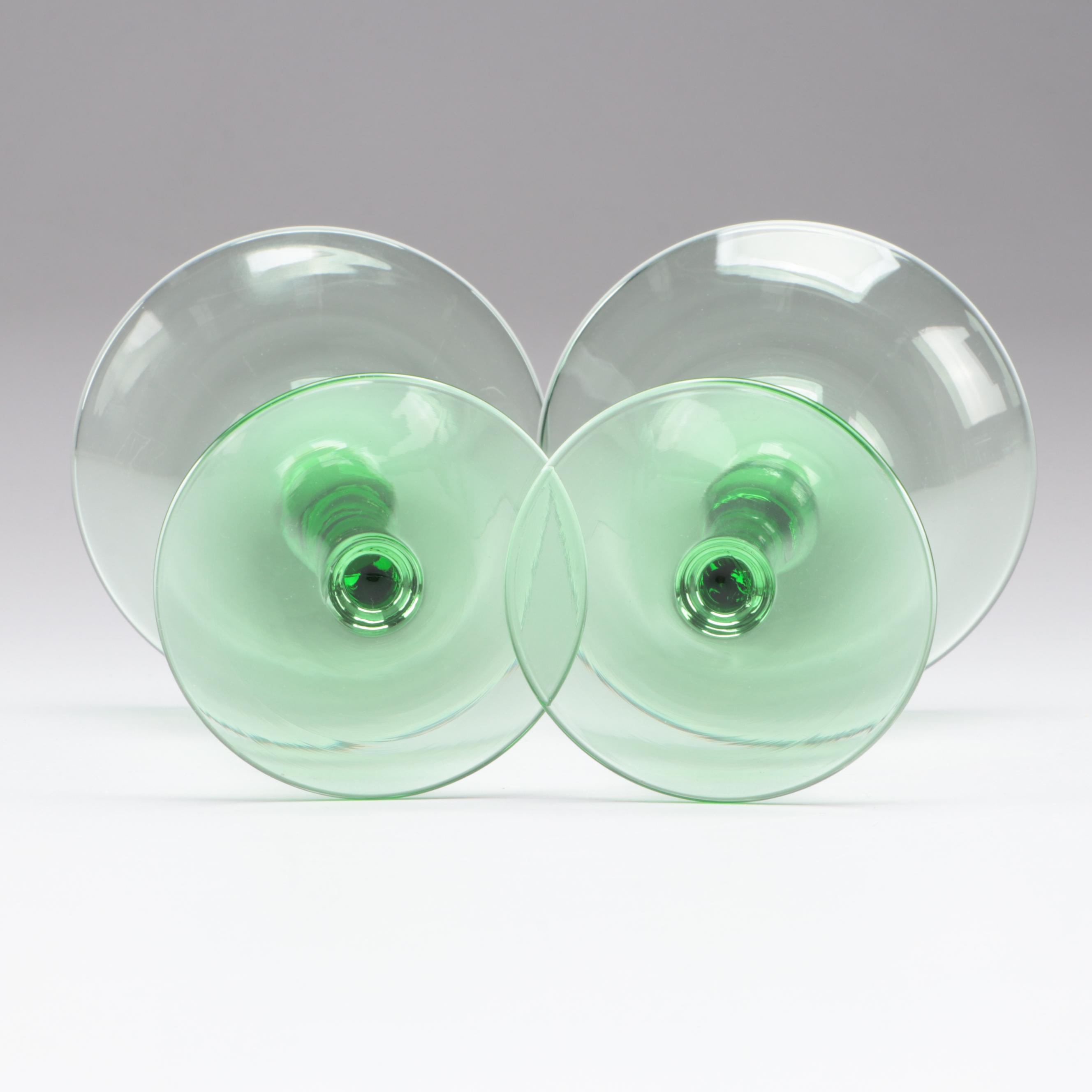 Multicolor Flared Lip Coupes and Brandy Snifters, Mid to Late 20th Century