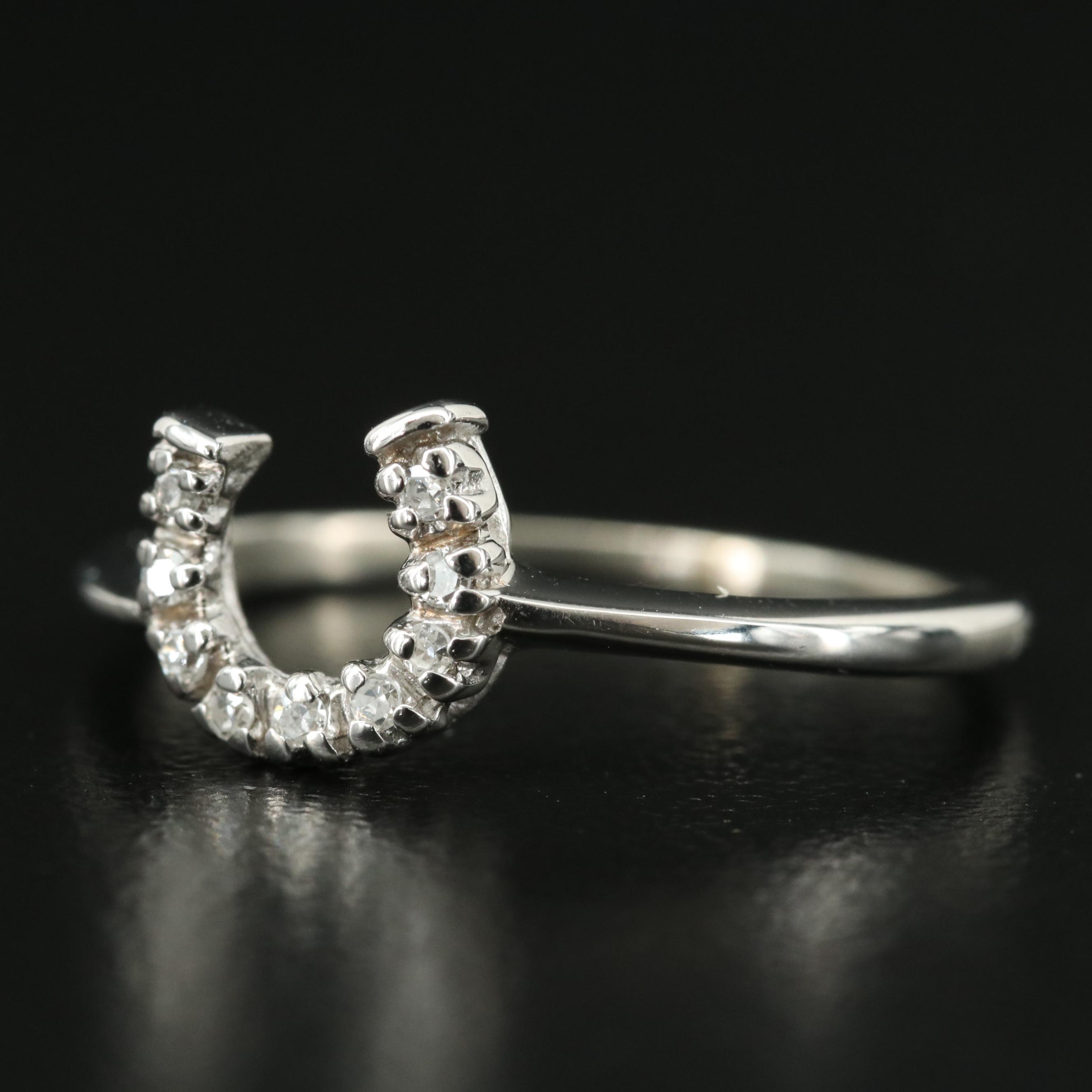 10K 0.06 CTW Diamond Horseshoe Ring