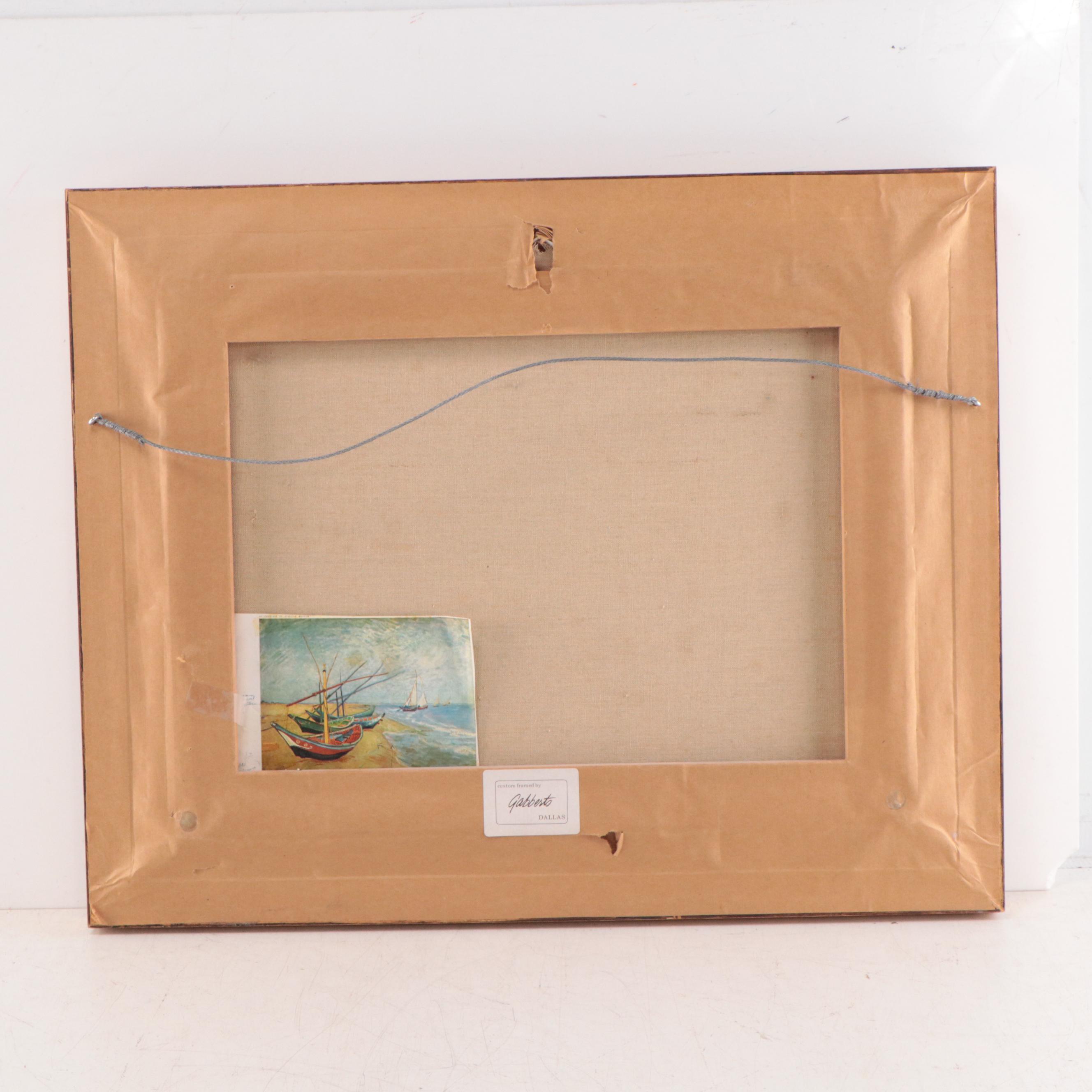 Oil Painting After Van Gogh "Fishing Boats on the Beach"