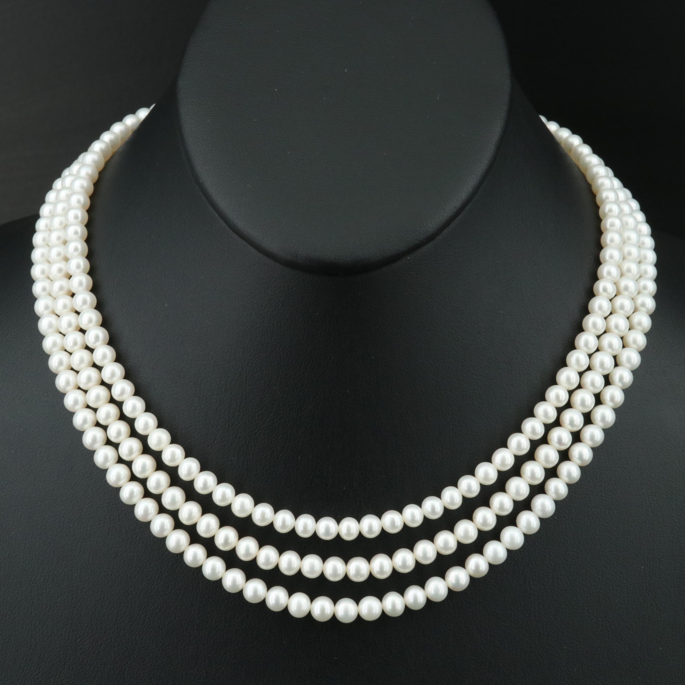 Pearl Necklace with 14K Clasp