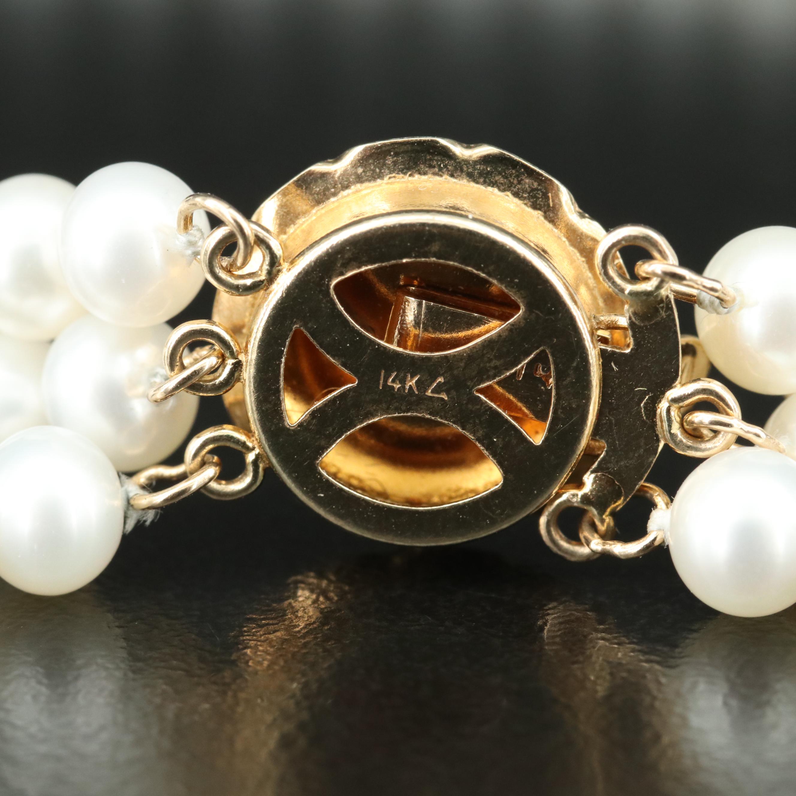 Pearl Necklace with 14K Clasp