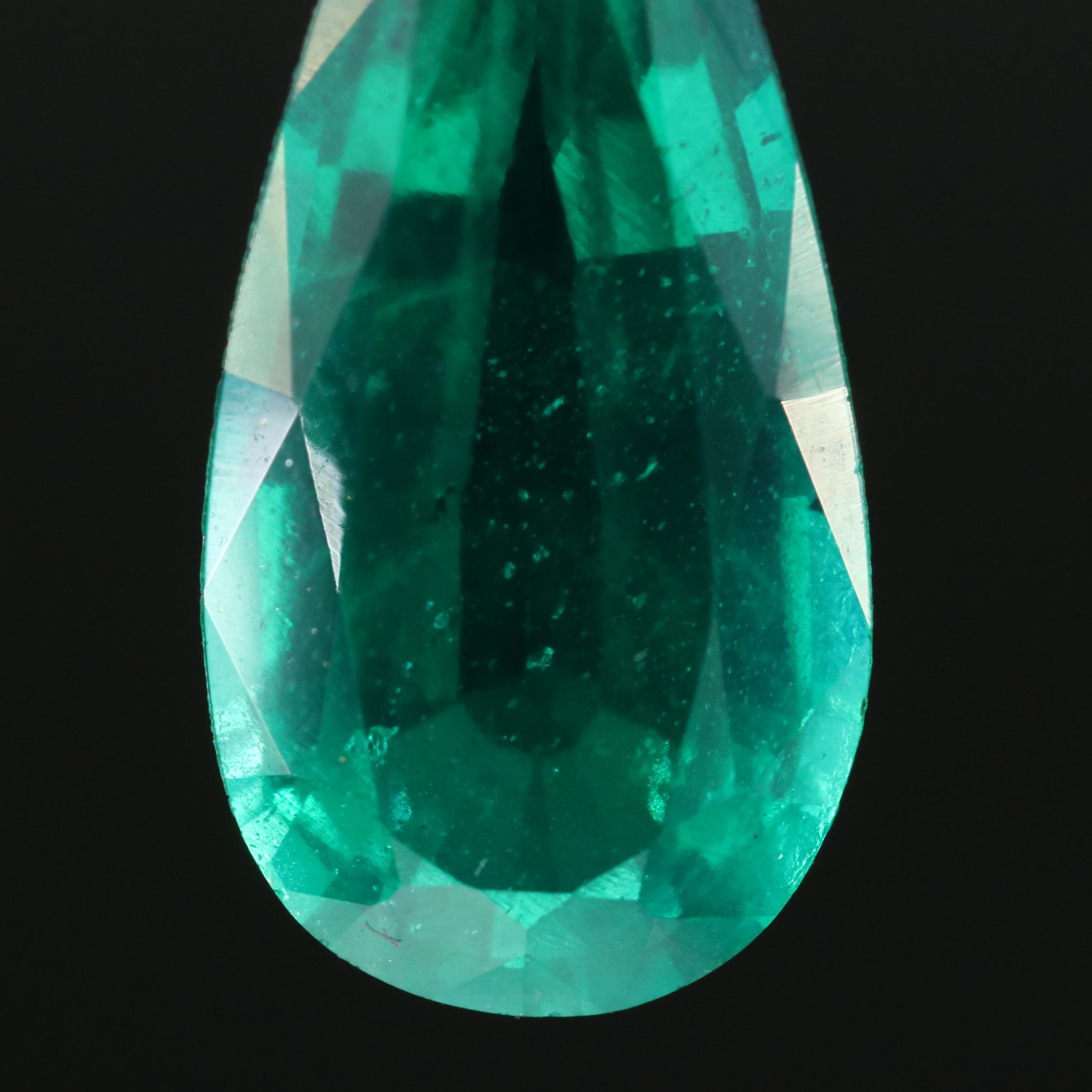 10K Emerald and Topaz Doublet Pendant