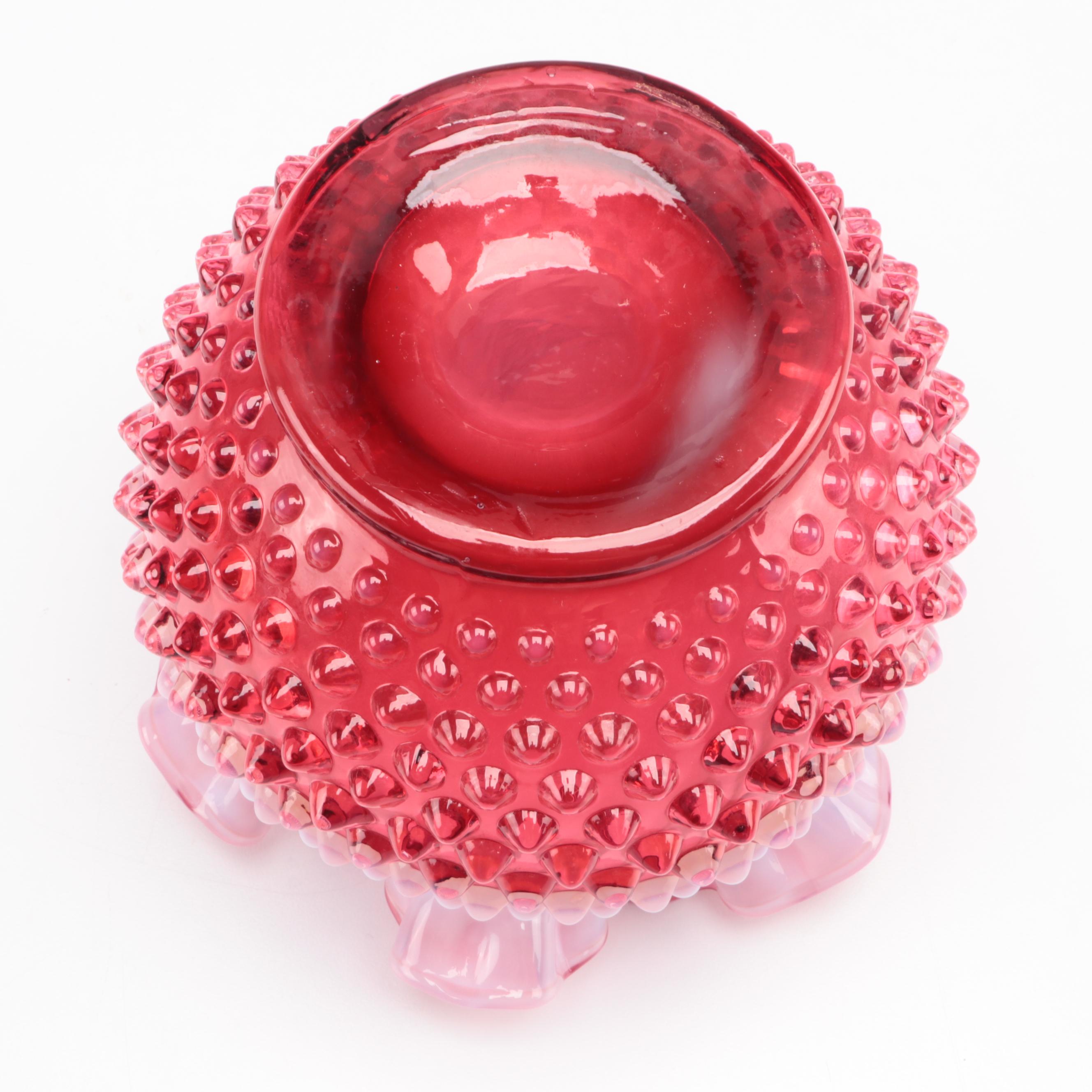 Fenton and Other Cranberry Hobnail Cranberry Glass Tableware