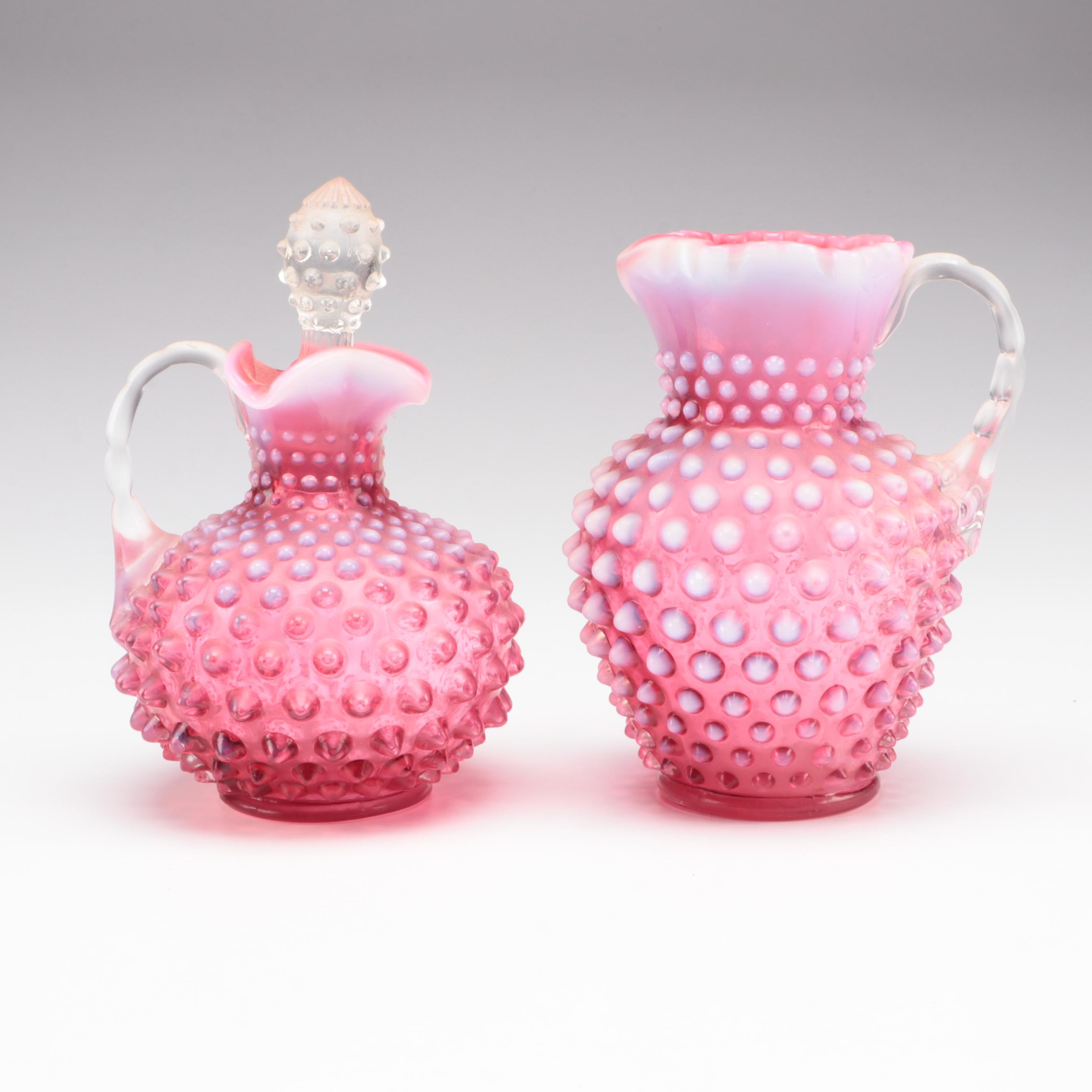 Fenton and Other Cranberry Hobnail Cranberry Glass Tableware