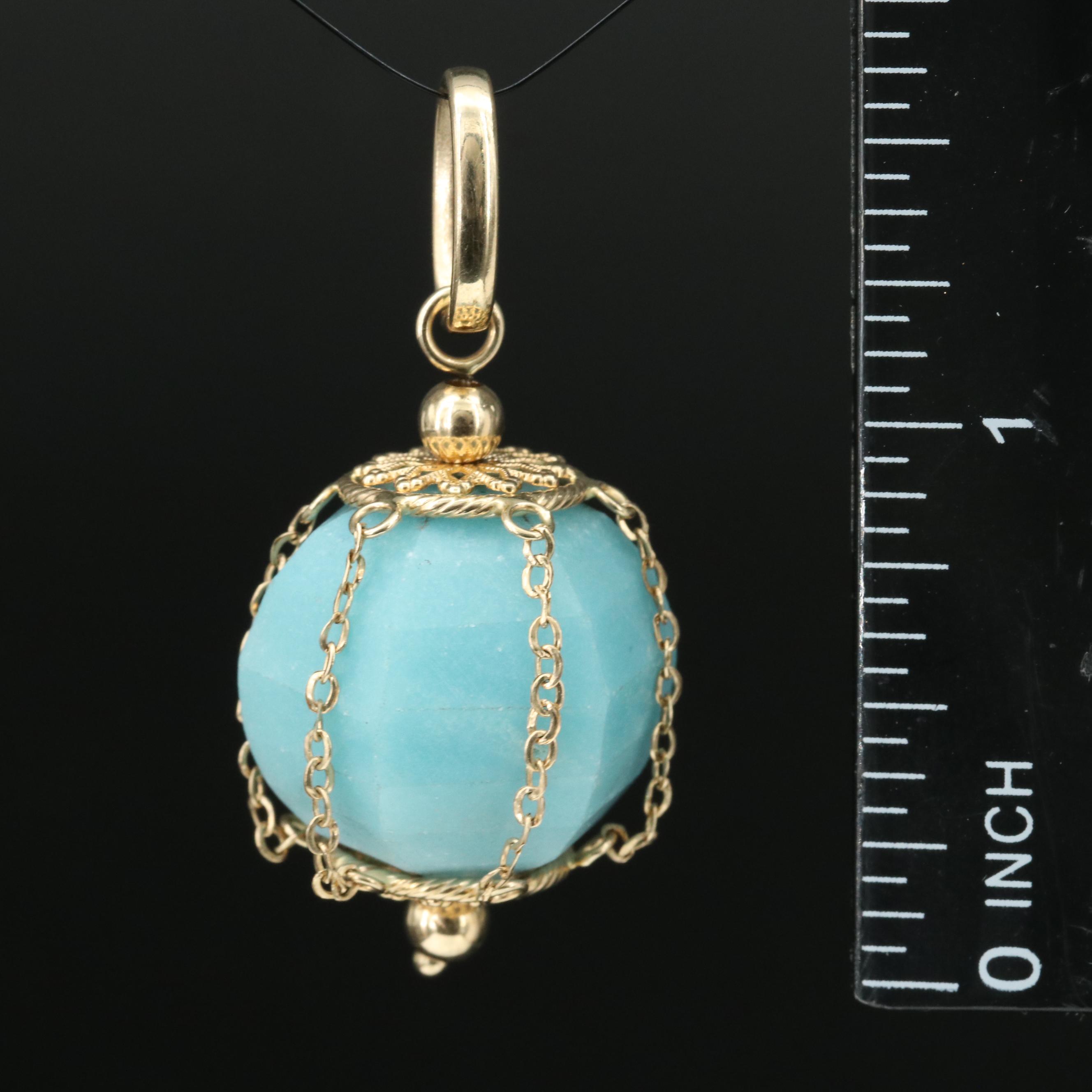 Italian Milor 14K Beryl Pendant