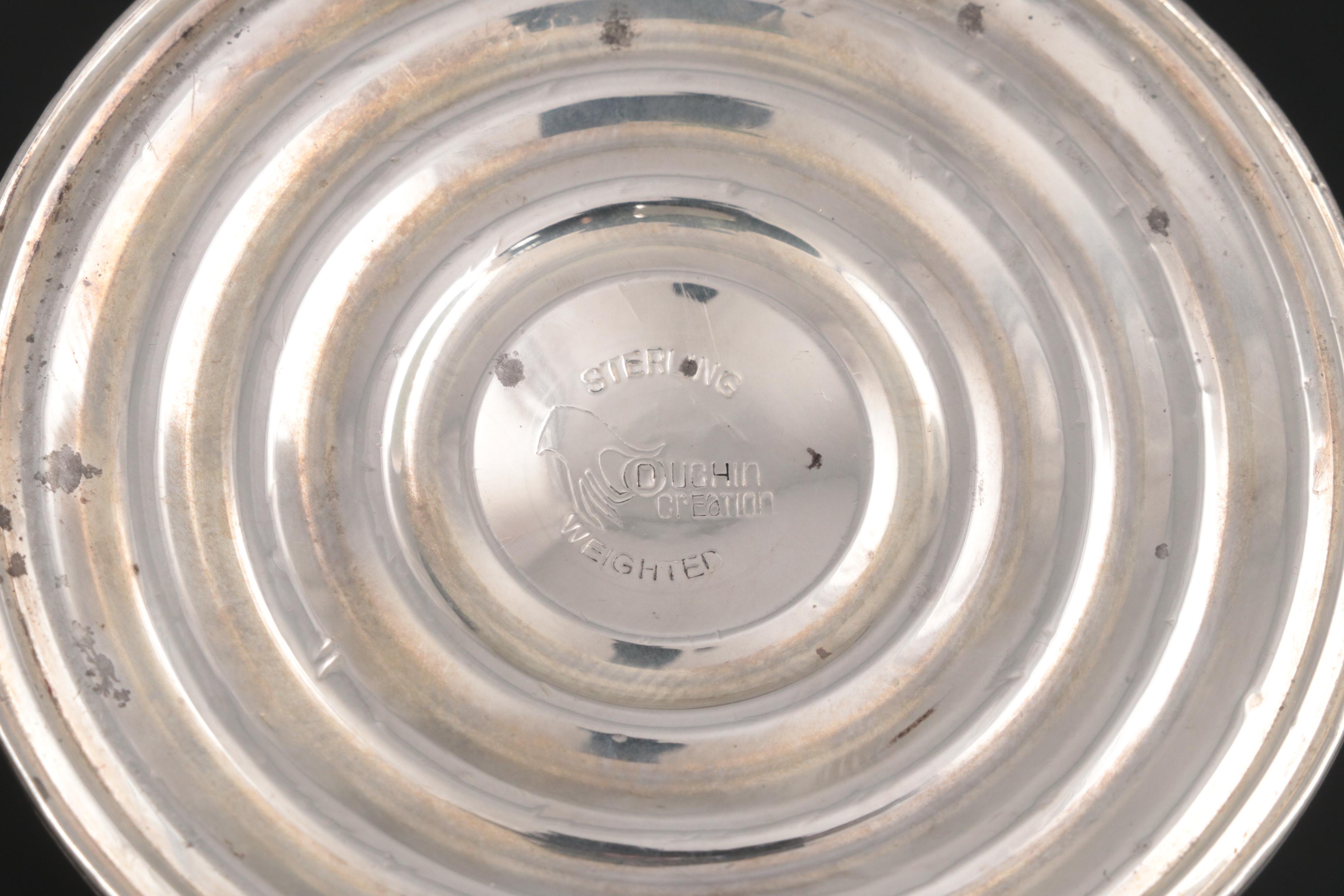 Weighted Sterling Empire Candelabra Pair with Columbia Candle Holders