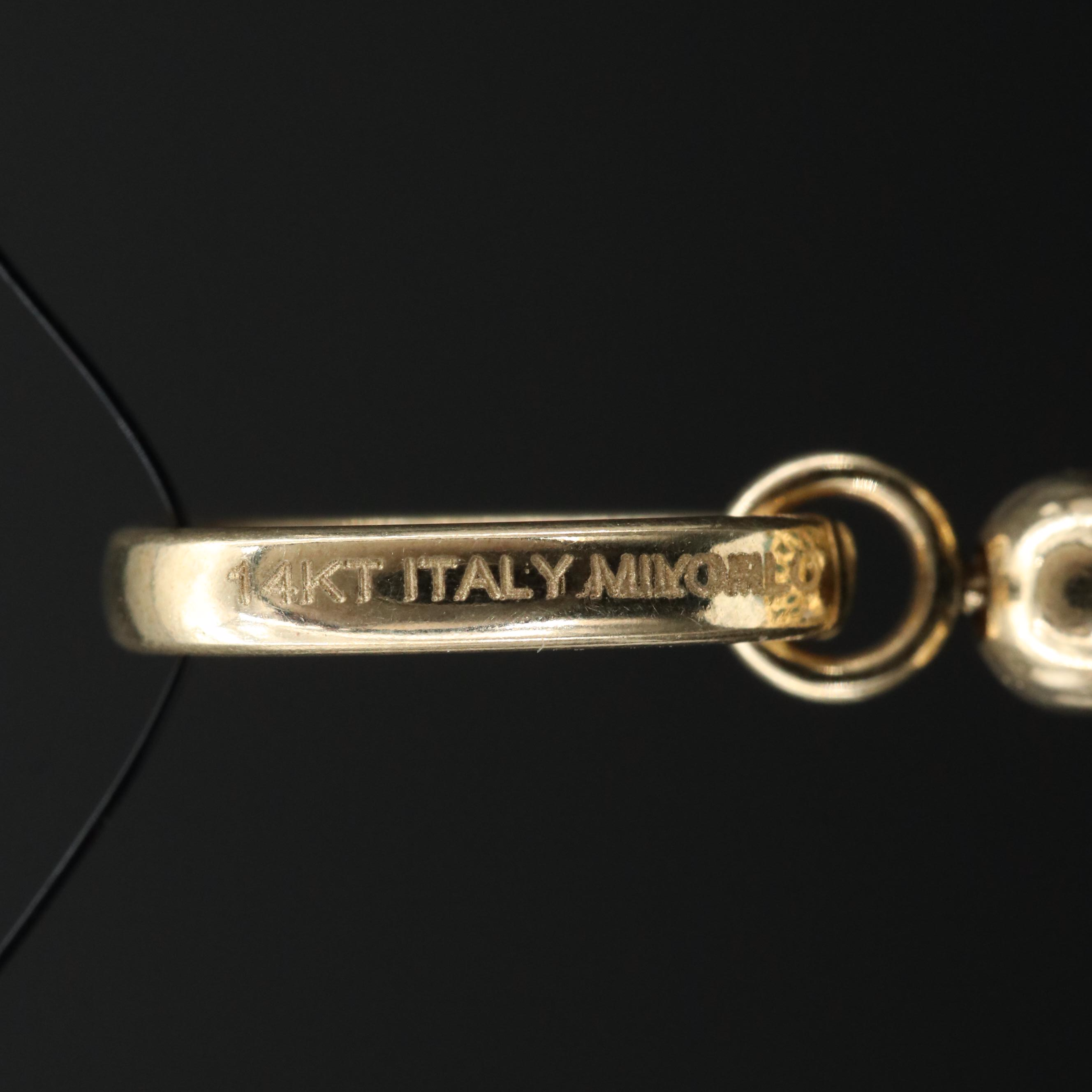Italian Milor 14K Beryl Pendant