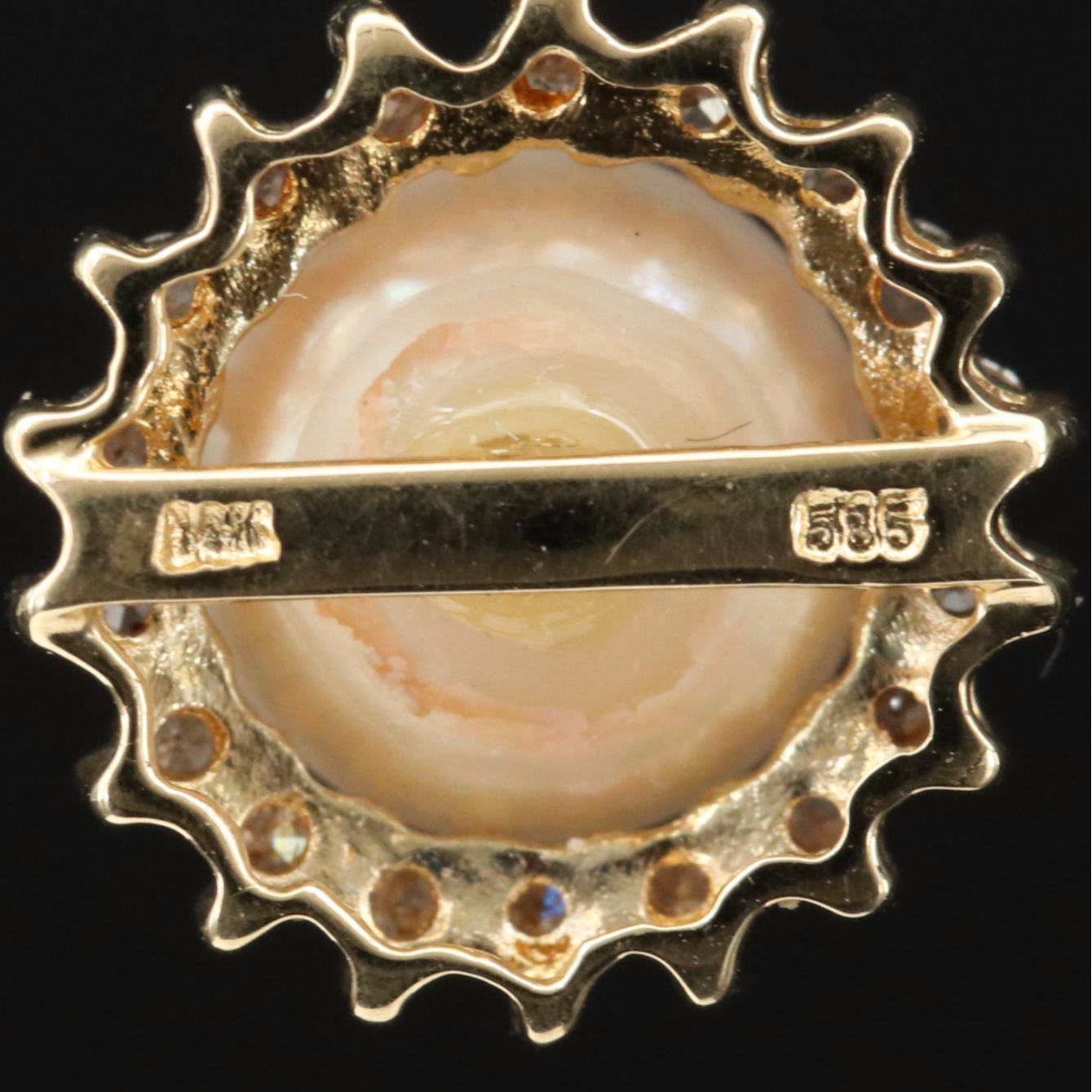 14K Pearl and Diamond Pendant