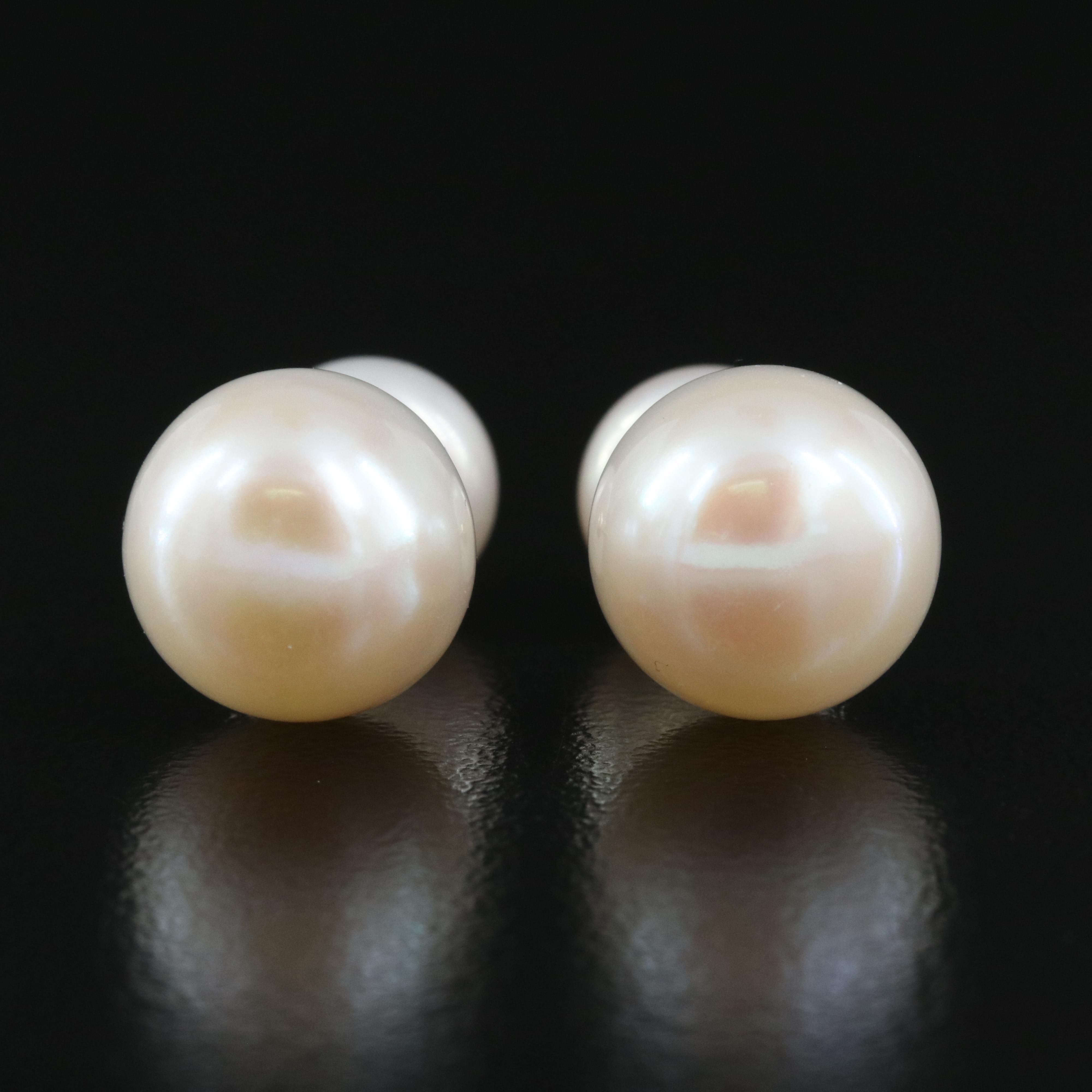 14K Pearl Front-Back Earrings